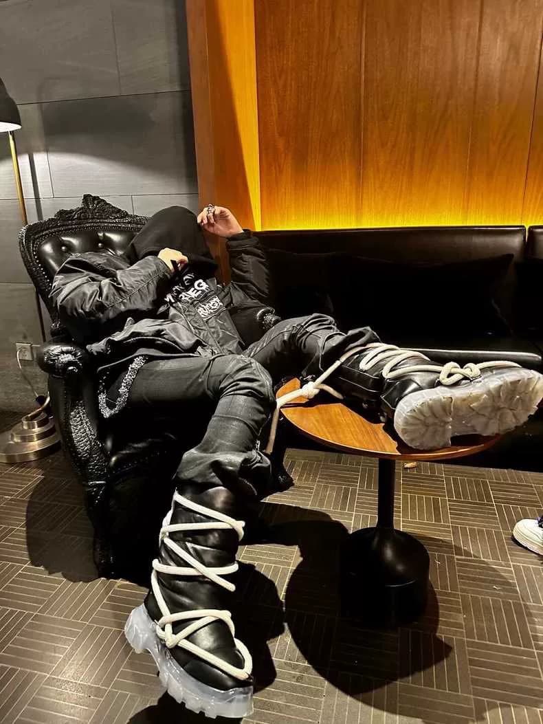 восковые брюки ro streamer с двойной молнией, rickowens opiu