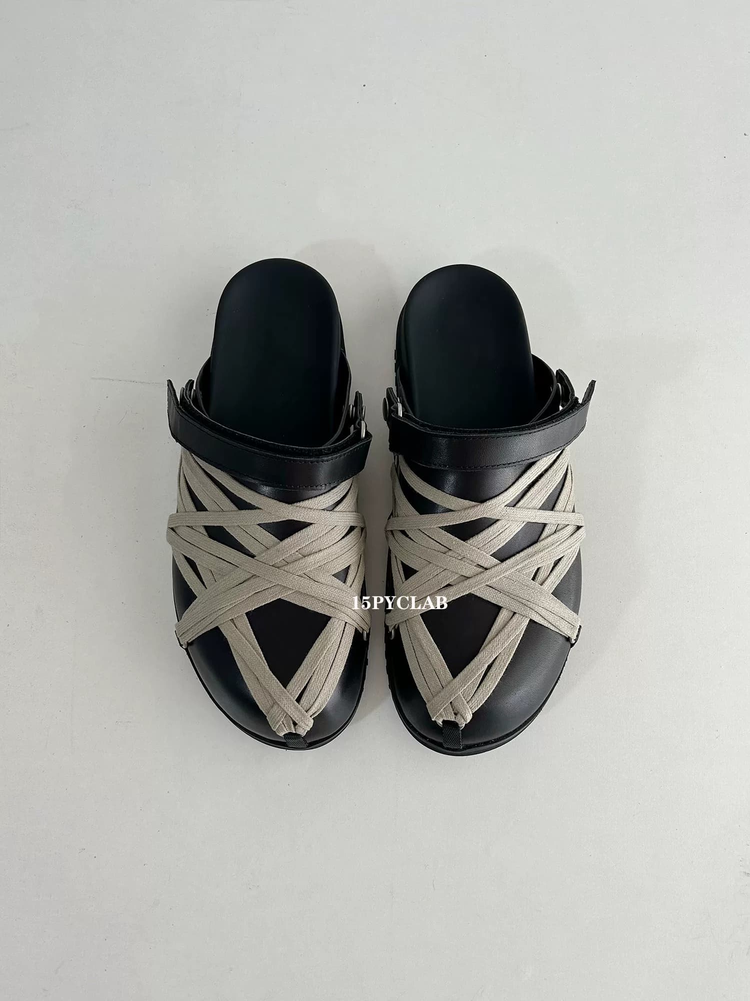 Тапочки Rick Owens 25SS с ремешком Birkenstock, черные, Размер 41
