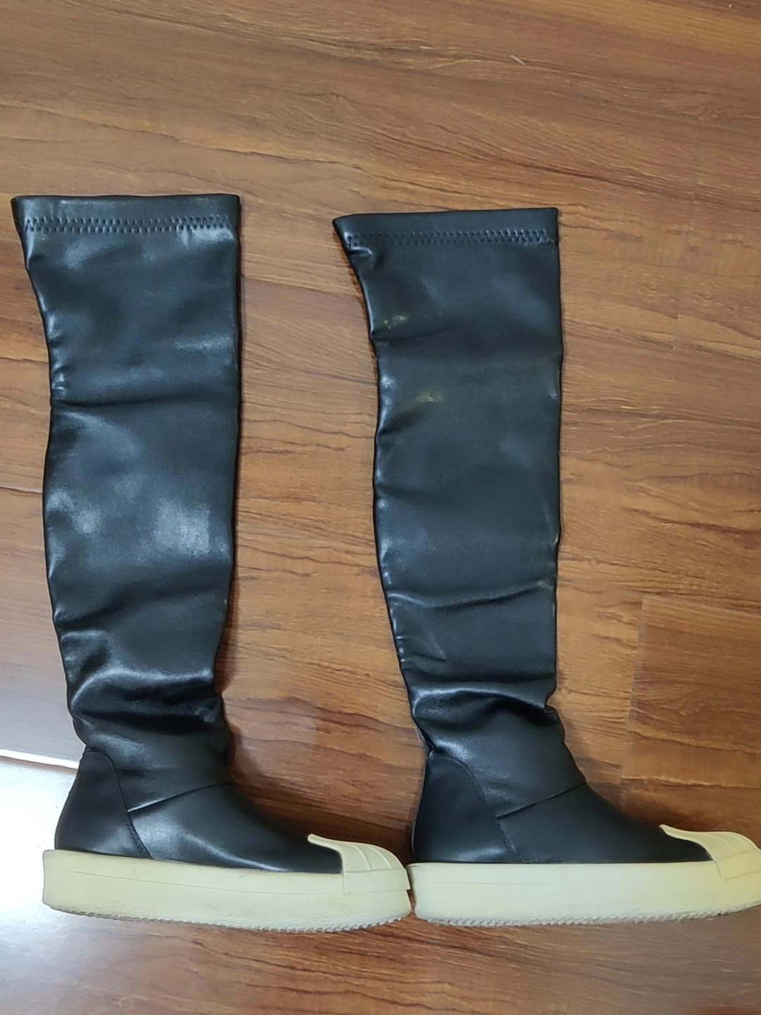 РИК ОУЭНС Rick OWENS весенне-летние женские брюки EDFU из эластичной кожи ягненка