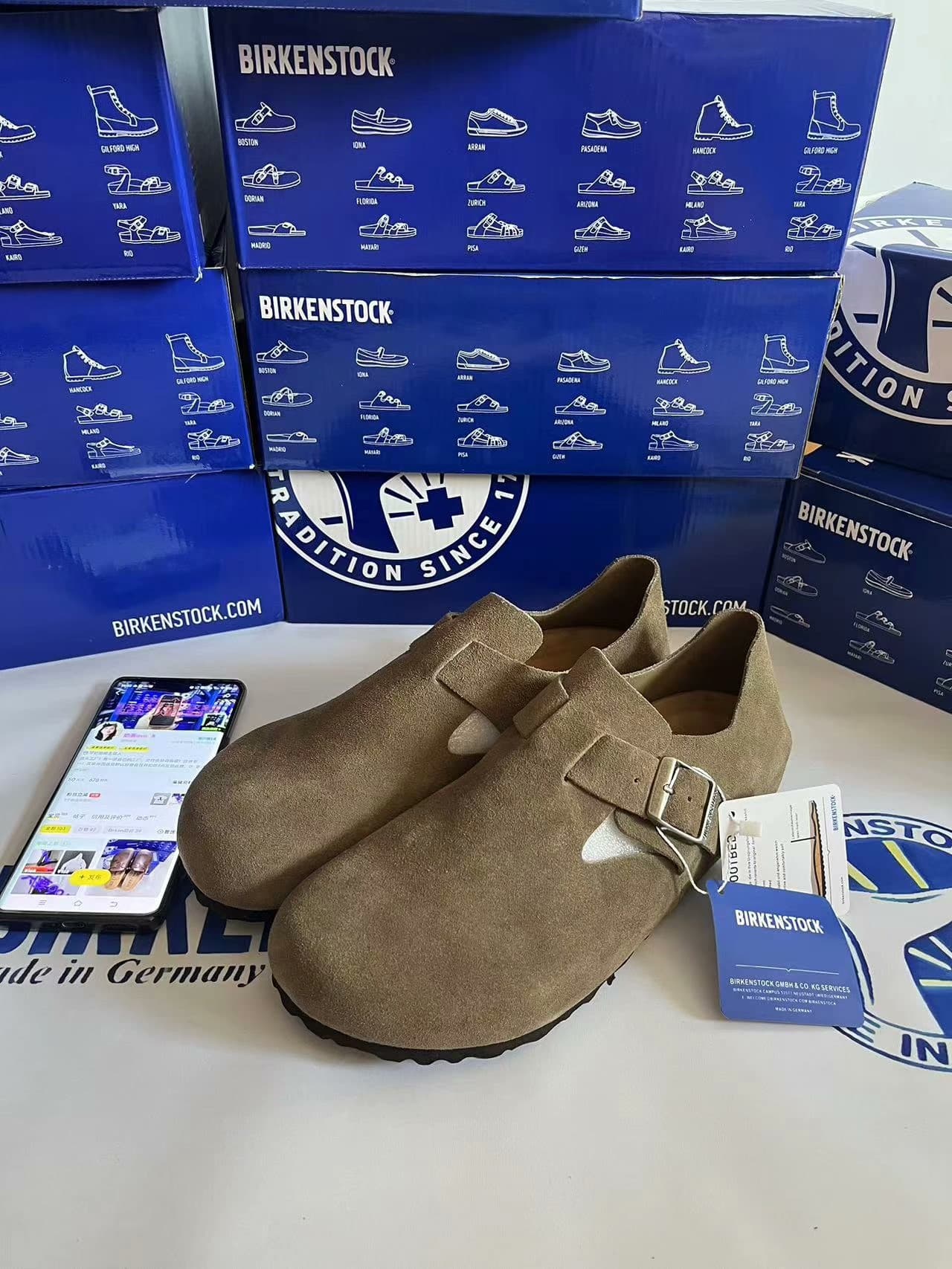 туфли из натуральной коровьей замши Birkenstock Baotou all-inclusive