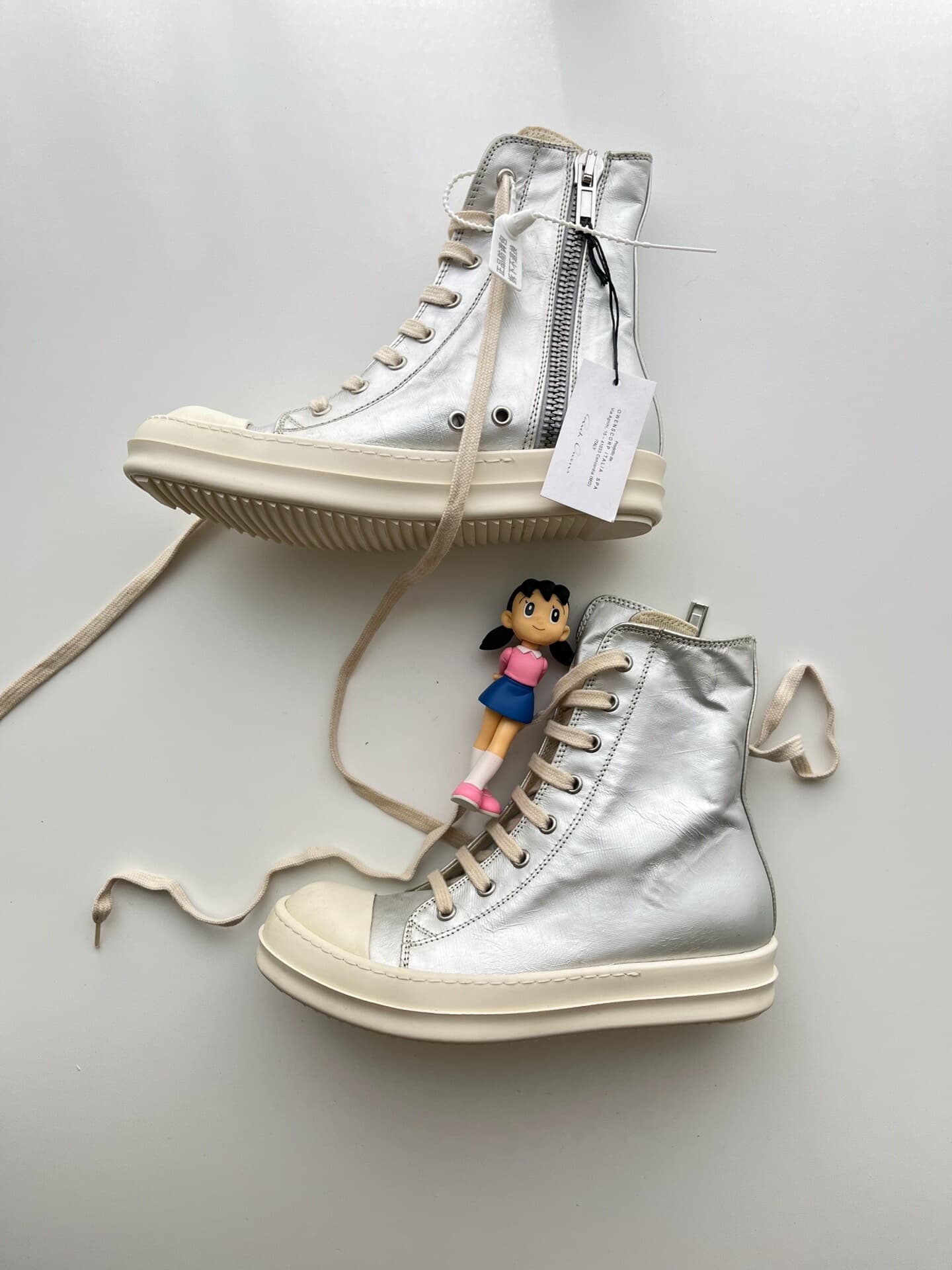 【Неиспользуемые】 Серебристые ботинки Converse от Rick owens Drkshdw