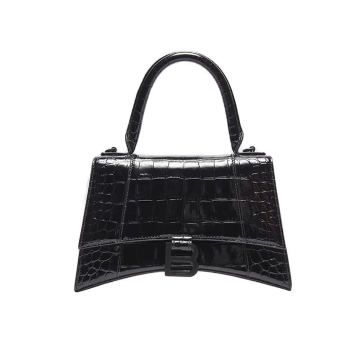 Дополнительная информация｜Сумка Balenciaga/Balenciaga из светлой коровьей кожи с крокодиловым узором и тиснением "Песочные часы" с тиснением "личи" X…