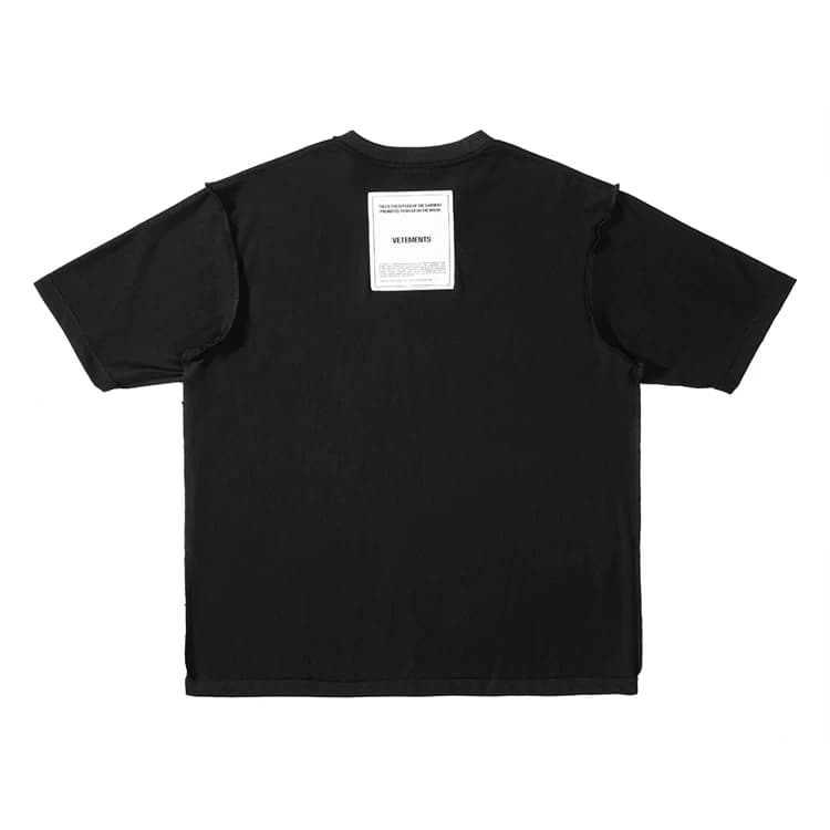 Черная футболка с короткими рукавами VETEMENTS, размер M, рост 178 см 140