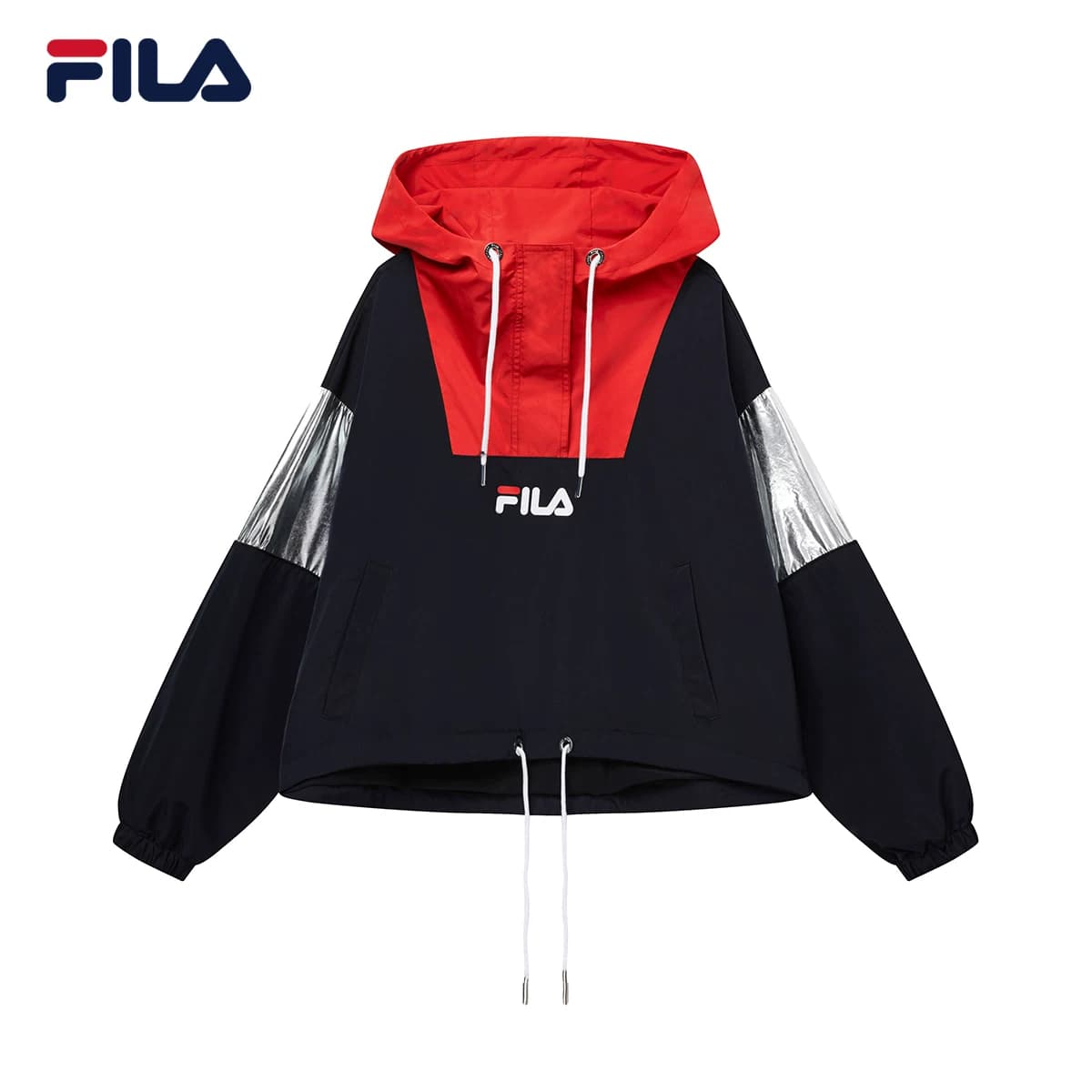 Женский свитер с капюшоном FILA Fila, темно-синий, XXL размер (180/96 А), дизайн в тон, рукава с серебряной строчкой, свободный крой, с завязками, оч…