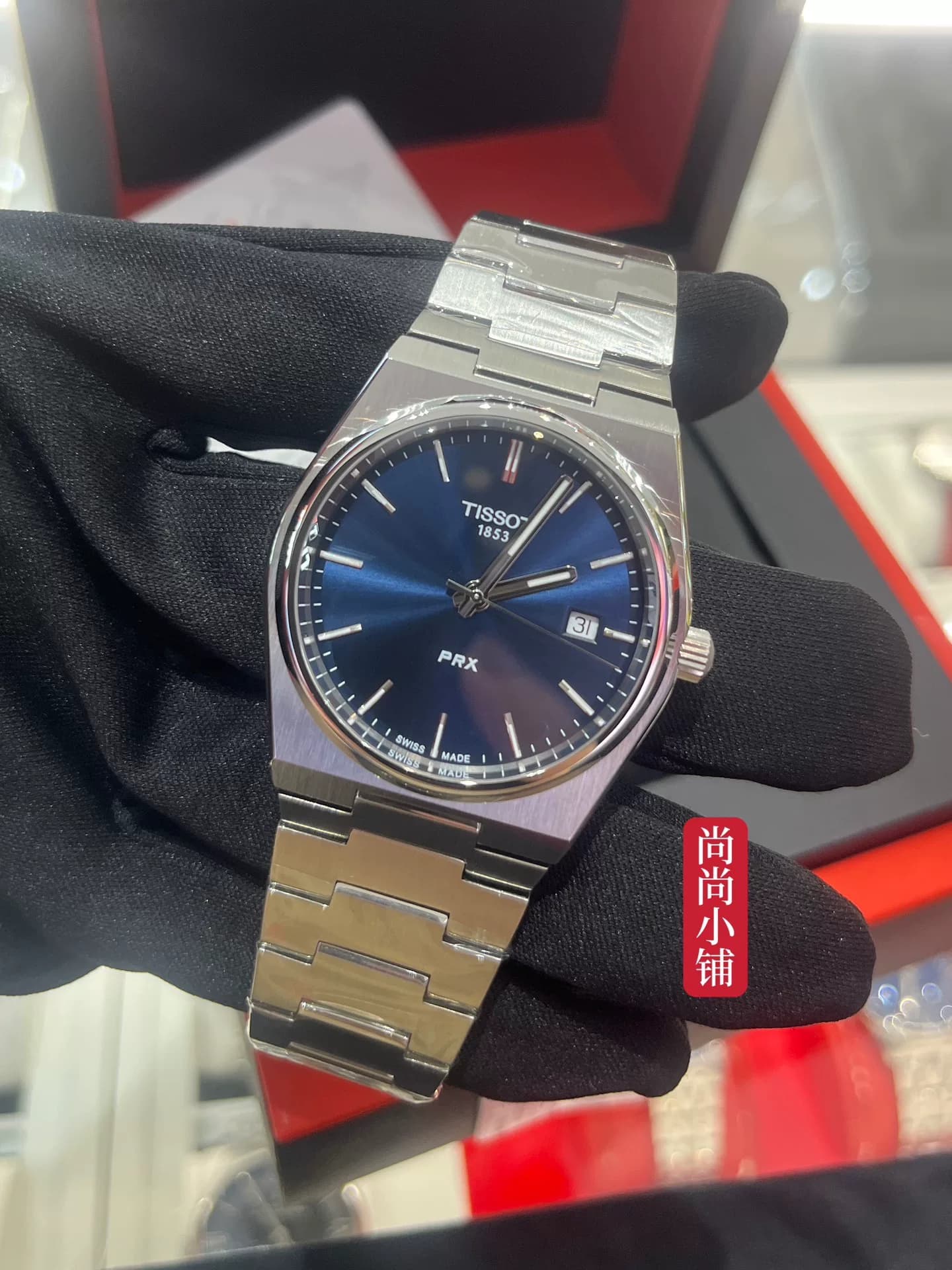 Совершенно новые подлинные мужские кварцевые часы Tissot PRX blue plate, T137 Tissot Super Player prx