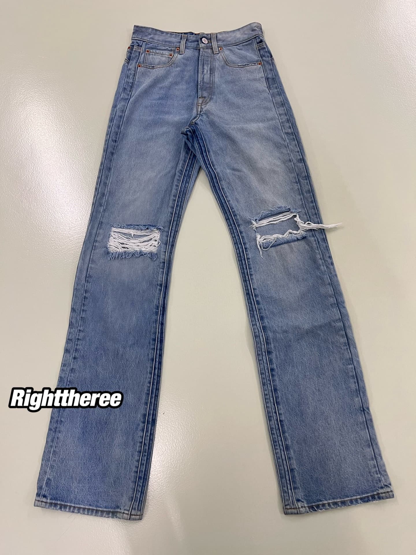 рваные джинсы vetements FW22 с микро-притачкой