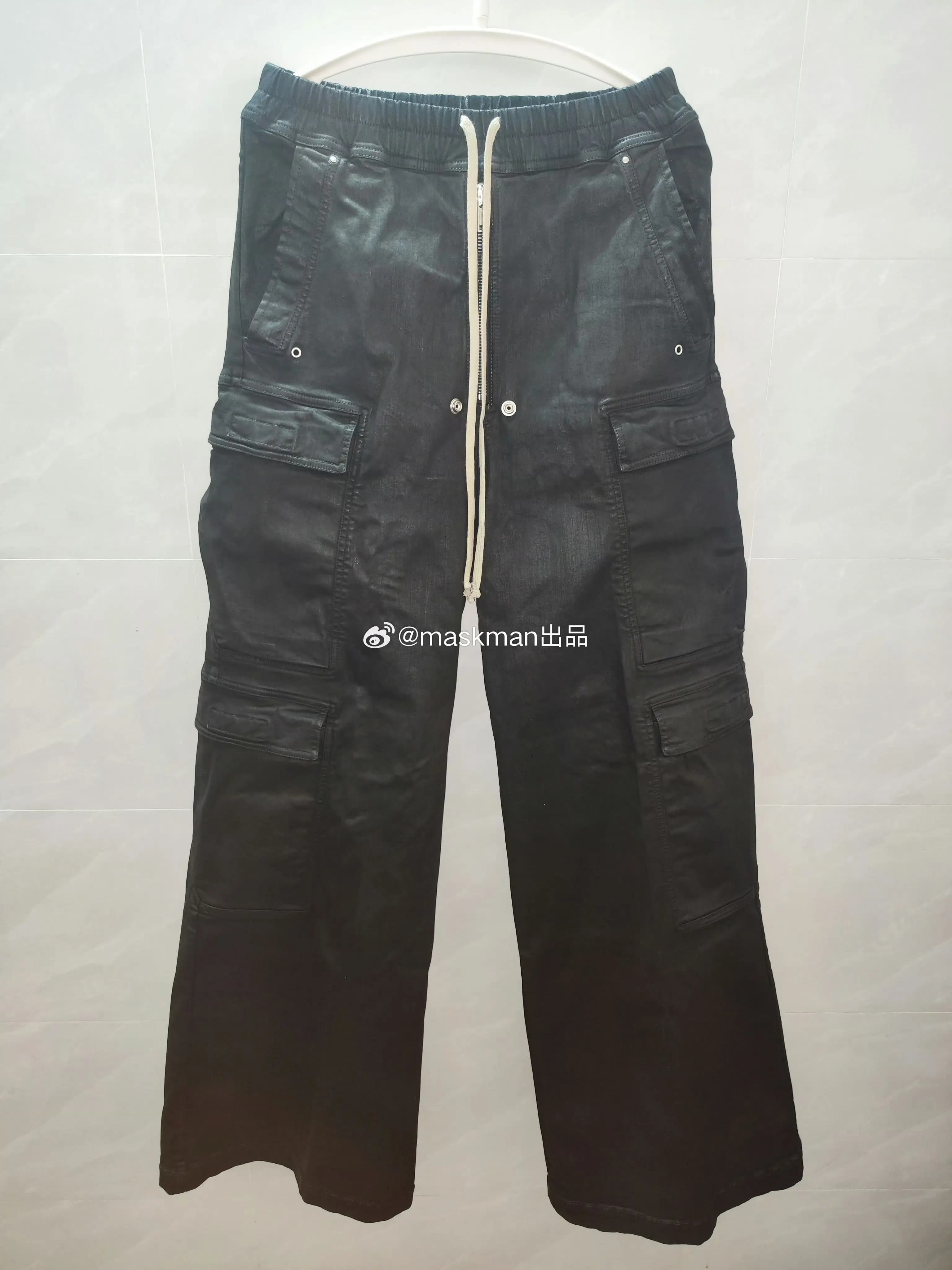 Джинсы Rick Owens Drkshdw Cargo Belas с вощеной подкладкой, черные, размер M, самая высокая версия брюк во всей сети, незначительный износ из-за норм…