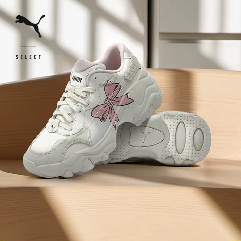 Туфли PUMA bow daddy, бежевый + розовый, размер 38, расстался со своей девушкой, нет