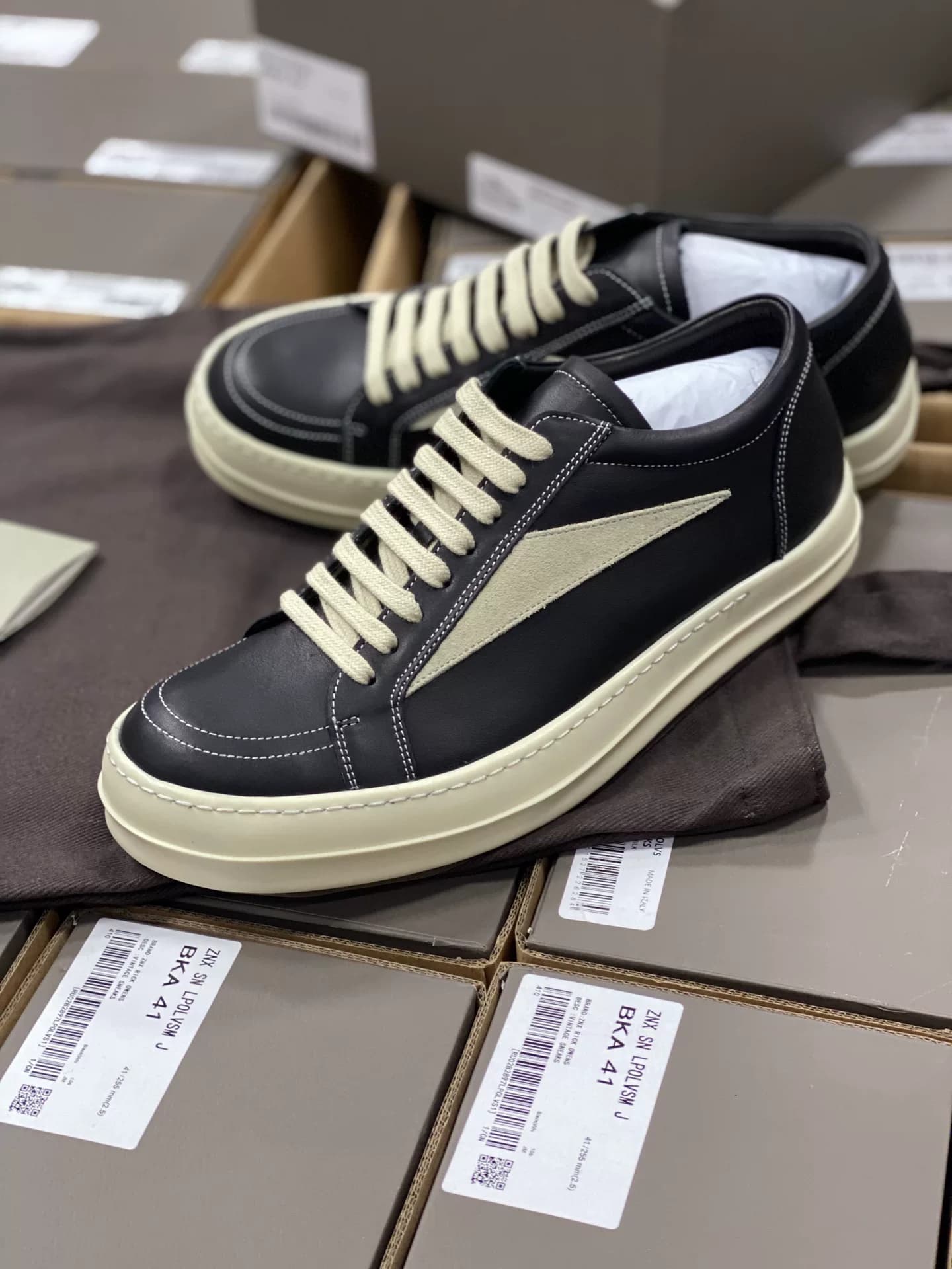 Кроссовки Rick owens Owens Ro с маленьким треугольником и ущемлением в темном стиле