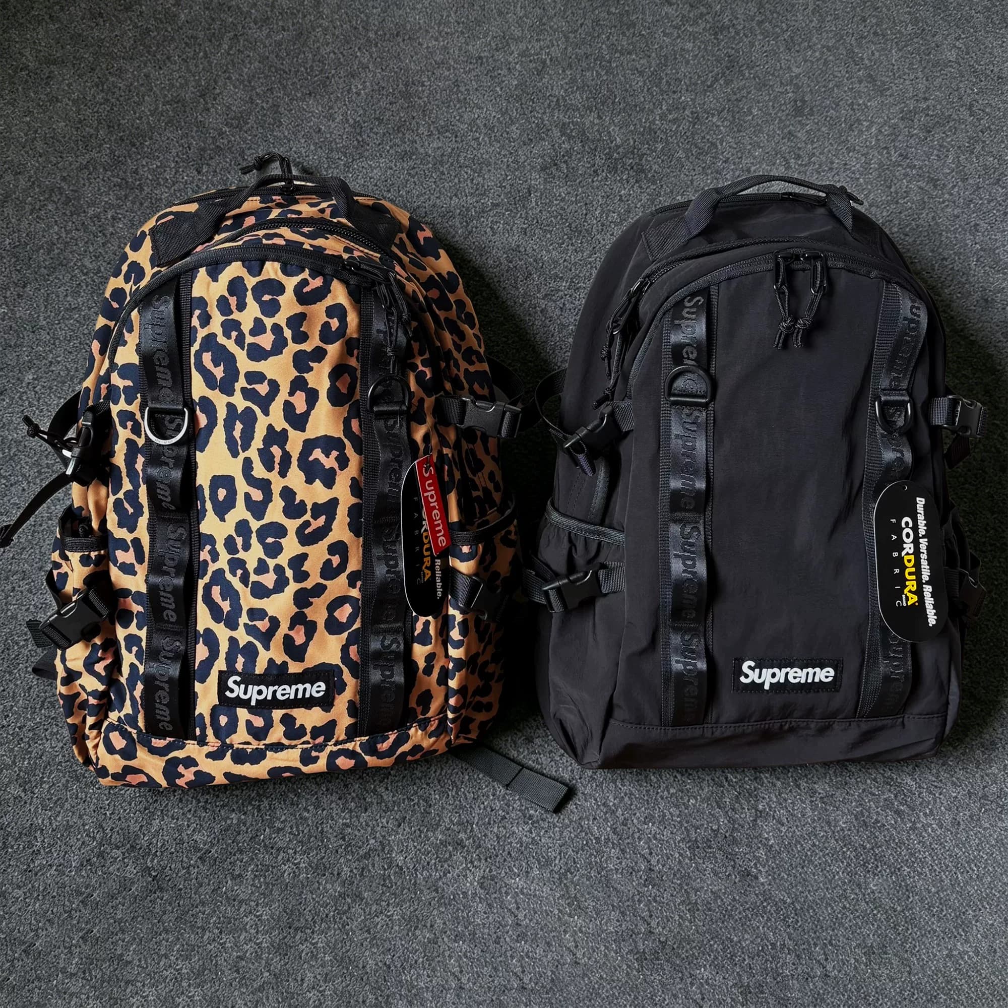Абсолютно новый рюкзак Supreme 20FW, универсальный школьный рюкзак большой емкости, простой и классический черный рюкзак с буквами и микро-эмблемами…