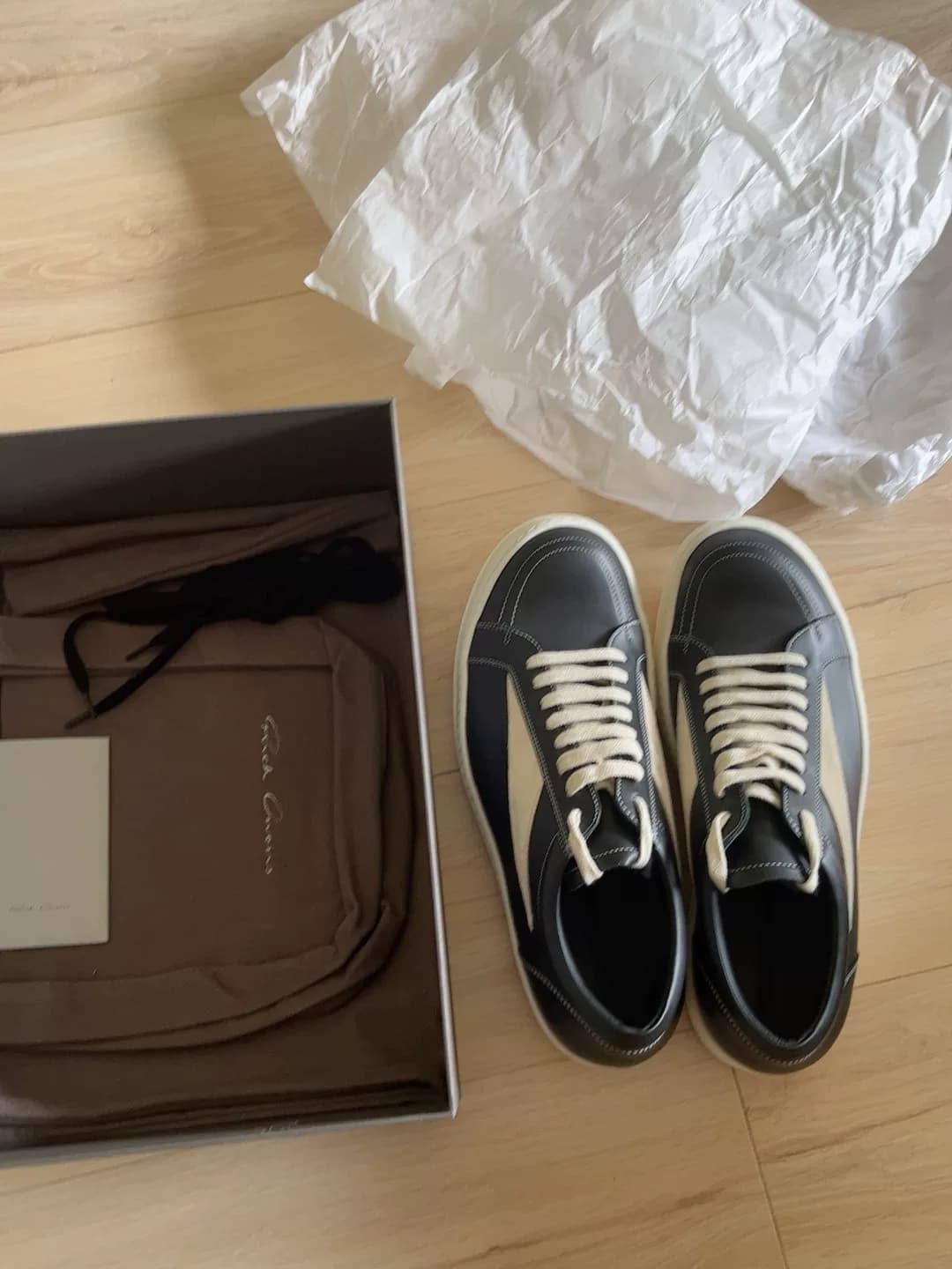 Основная линия Rick Owensson ro vans из глянцевой воловьей кожи