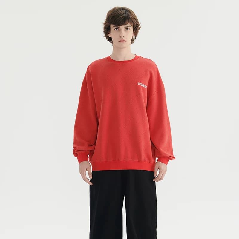 Весенний свитер с принтом огненного дракона и круглым вырезом от VETEMENTS "Год дракона" для мужчин и женщин 301446