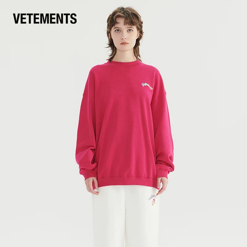 Новый осенний свитер с буквенным принтом VETEMENTS, модный повседневный пуловер с круглым вырезом, 63520306