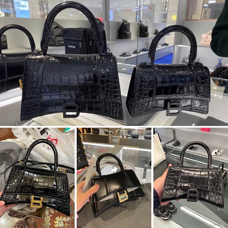 【Отечественный спот】 Balenciaga balenciaga сумка в виде песочных часов из крокодиловой кожи, женская сумка-слип из воловьей кожи на одно плечо xs s
