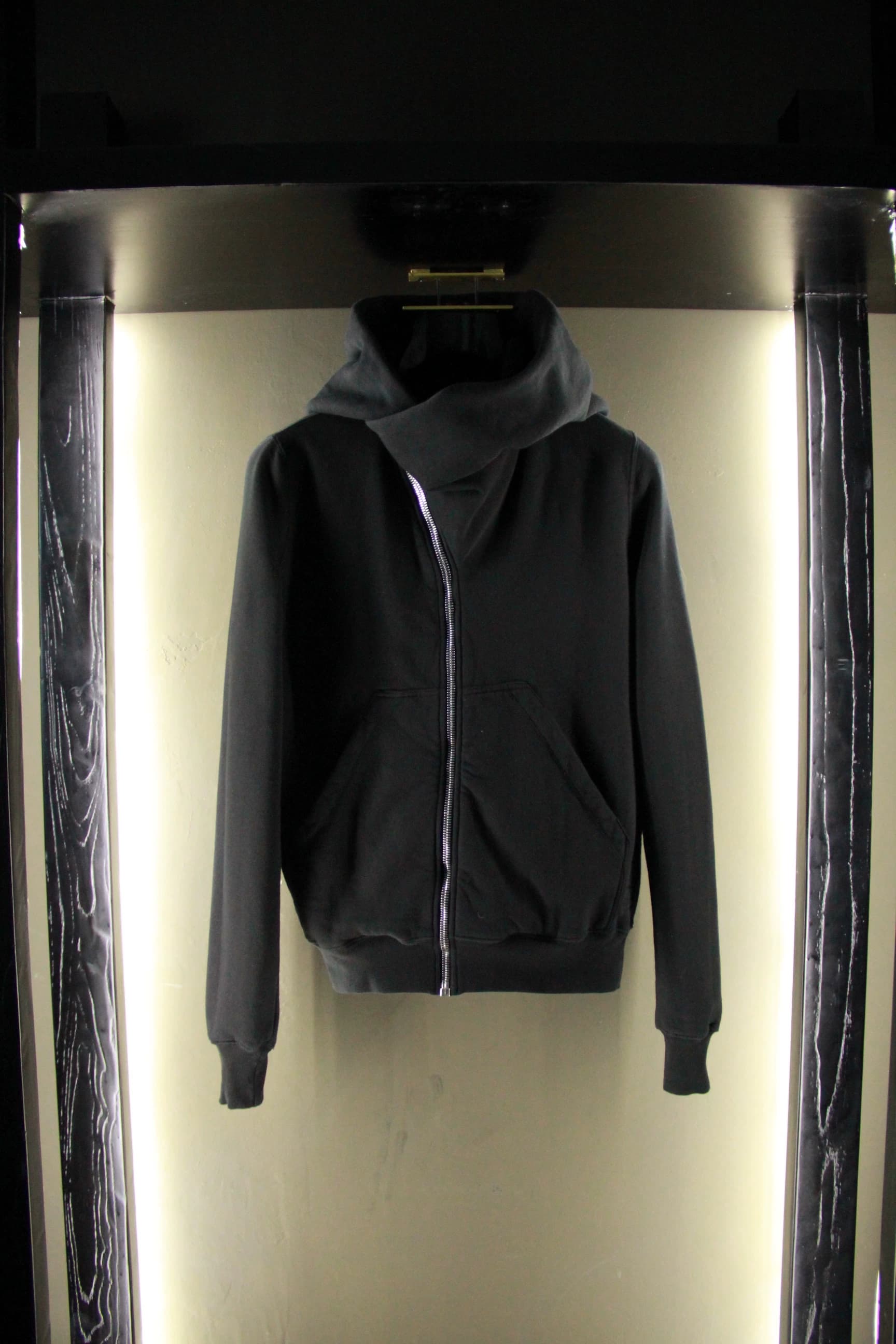 RICK OWENS DRKSHDW Шляпа волшебника Классический кардиган на молнии с диагональным воротником и флисовым свитером Spot