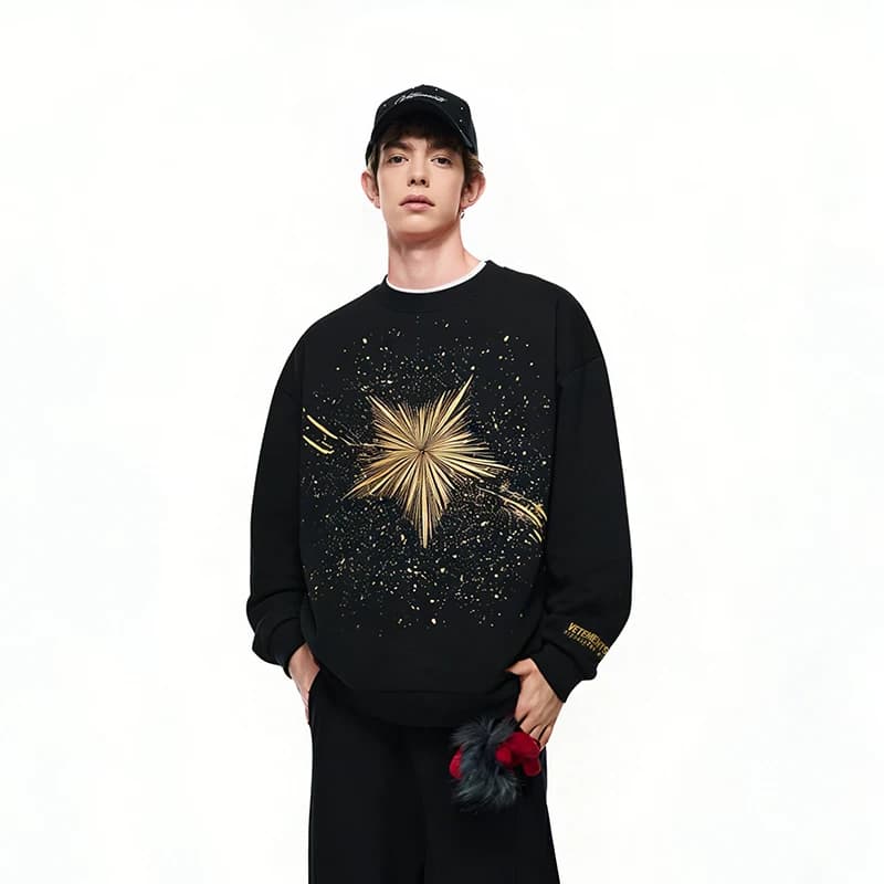 Новый свитер VETEMENTS с блестящими украшениями, 380 г, универсальный шерстяной свитер 36120001