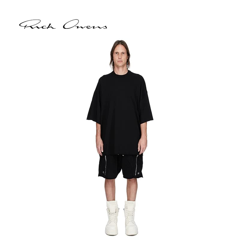 RICK OWENS DRKSHDW мужская черная хлопчатобумажная трикотажная рубашка с коротким рукавом