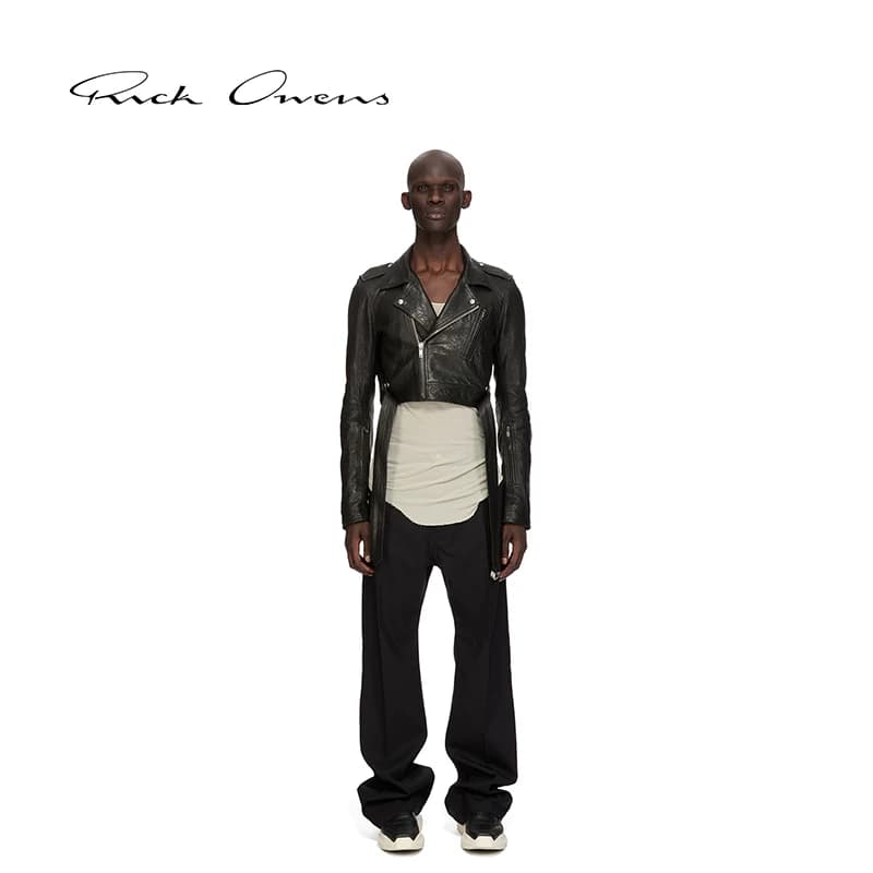 【Специальное предложение】 Мужские черные шерстяные свободные джинсы RICK OWENS из шерсти с низкой талией