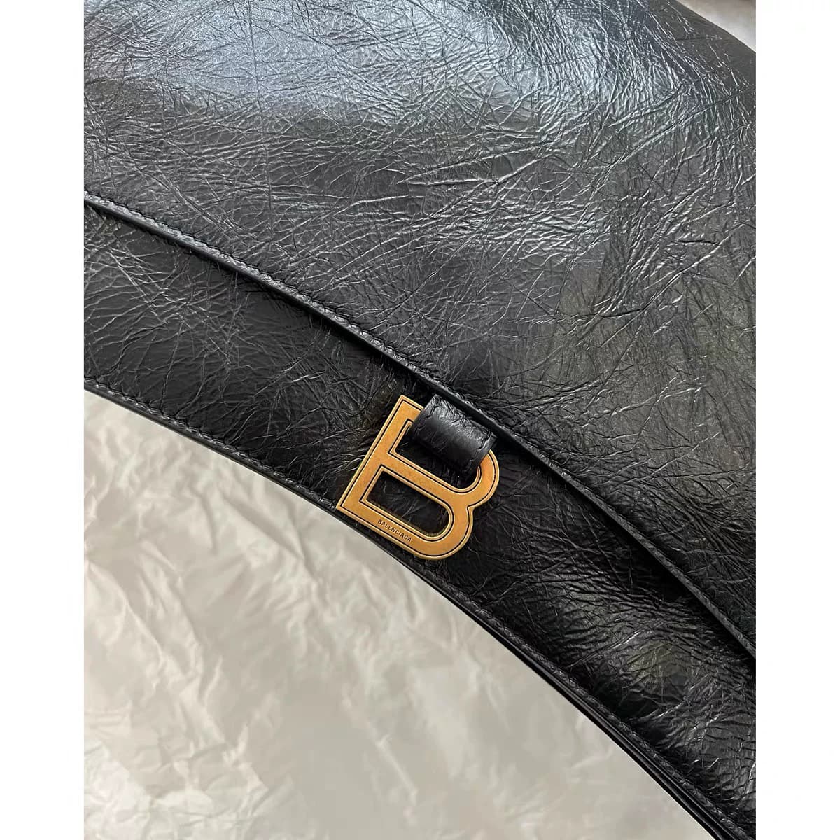 【kkkk】 Balenciaga Balenciaga Масляная восковая кожаная сумка на цепочке в виде песочных часов, сумка-мессенджер Balenciaga
