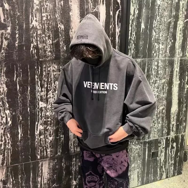 Свободный свитер с капюшоном VETEMENTS Witt Mengou tide, выстиранный и потертый, с буквенным принтом OLGO для мужчин и женщин