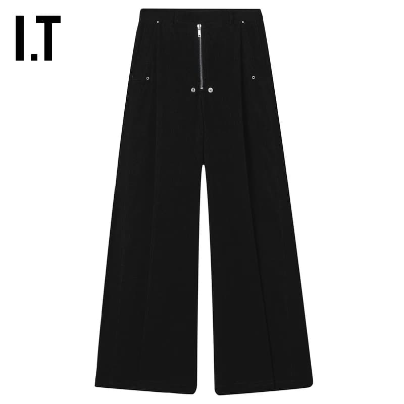 Женские вельветовые брюки IT Rick Owens с широкими штанинами, новый модный стиль, свободные брюки для уборки 0355C9