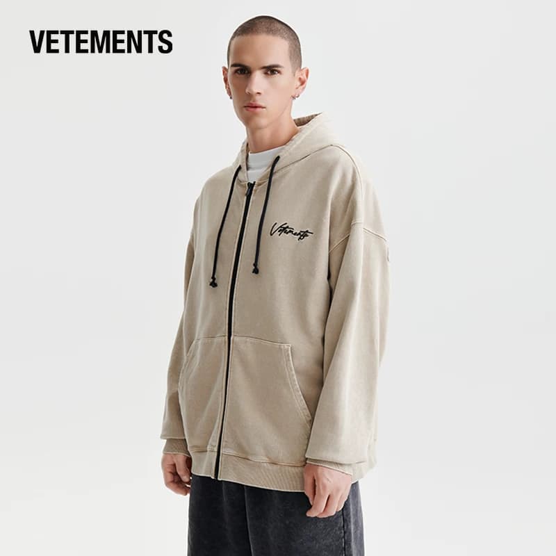 Новая весенняя парная трендовая куртка VETEMENTS, повседневный кардиган для мужчин и женщин, свитер с капюшоном 63122001