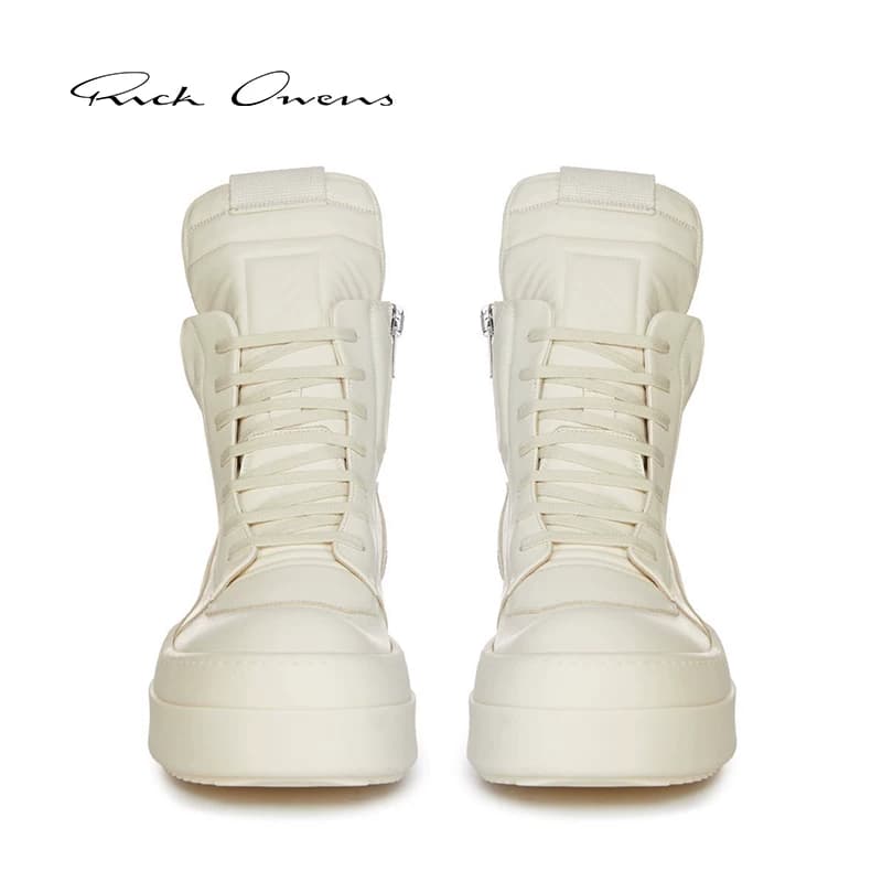 【Новинка ранней осени】 мужские белые кожаные кроссовки RICK OWENS 26 осенне-зимние GEOBASKET