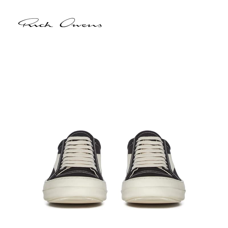 Женские кроссовки из крашеного хлопка RICK OWENS DRKSHDW черного цвета
