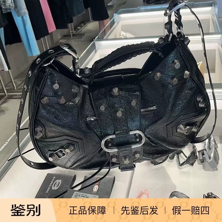 Balenciaga Balenciaga Черная мотоциклетная сумка с заклепками leCagole, женская большая сумка через плечо, сумка для подмышек