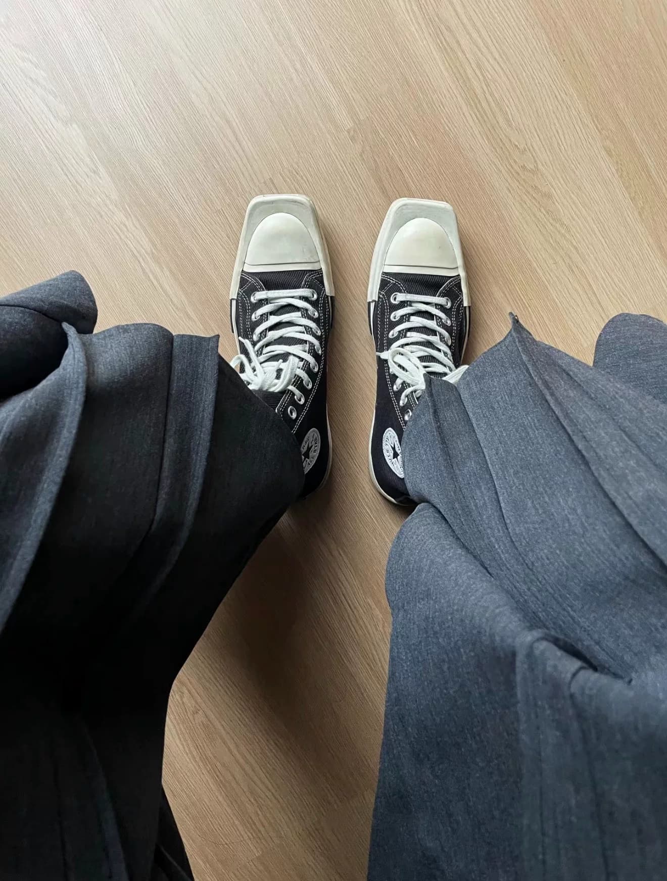 Дизайнерские парусиновые туфли Converse с квадратным носком от совместного бренда Rick Owens