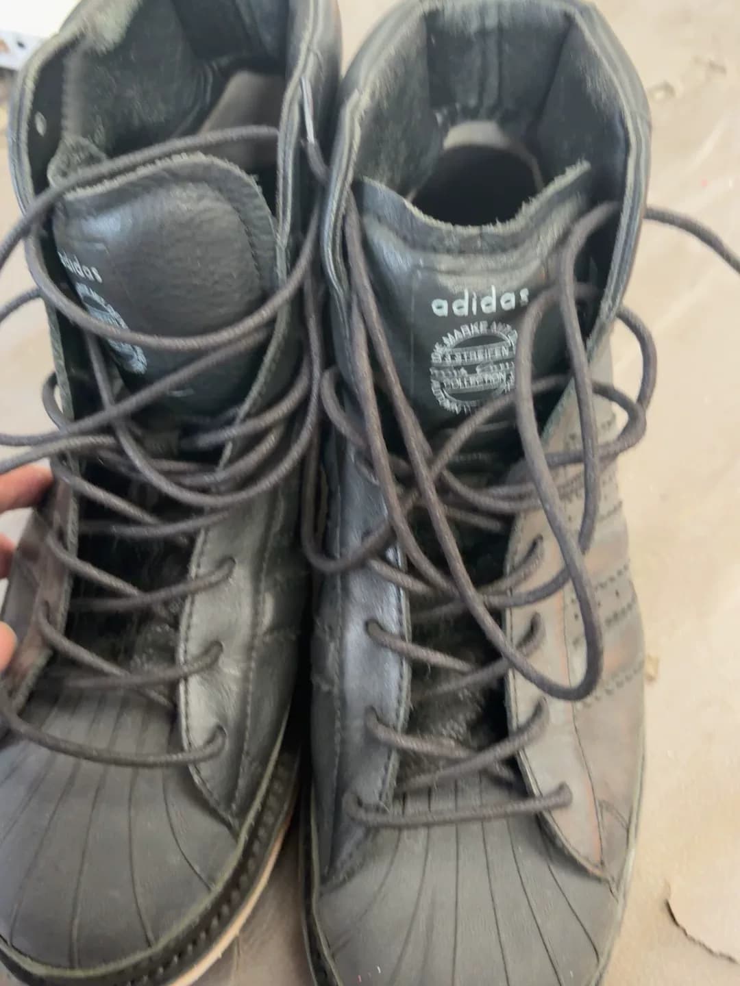 кобрендовые туфли с высоким берцем adidas x Rick Owens, черные