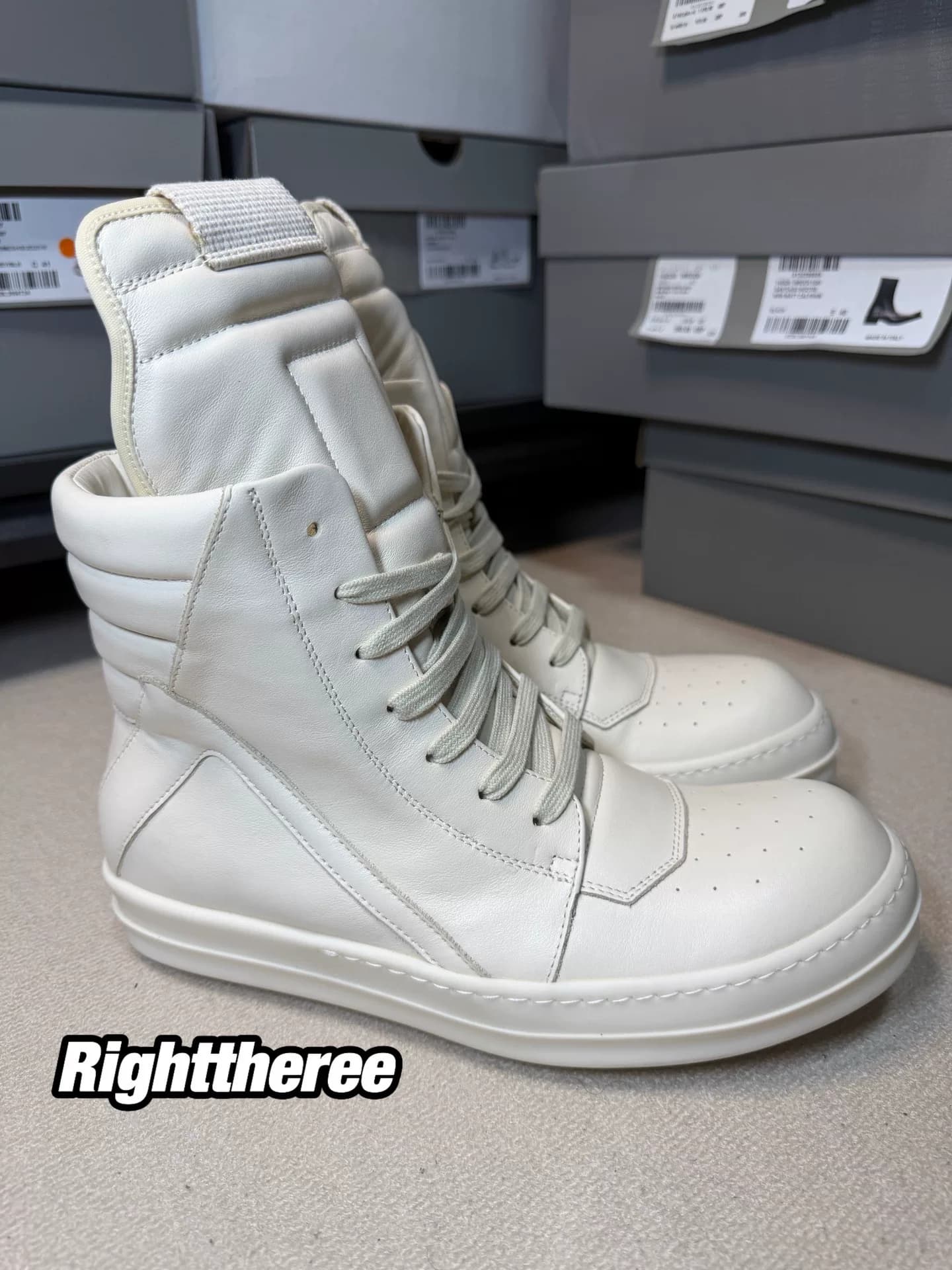 Rick owens Ro classic main line из телячьей кожи в виде перевернутого треугольника белого цвета