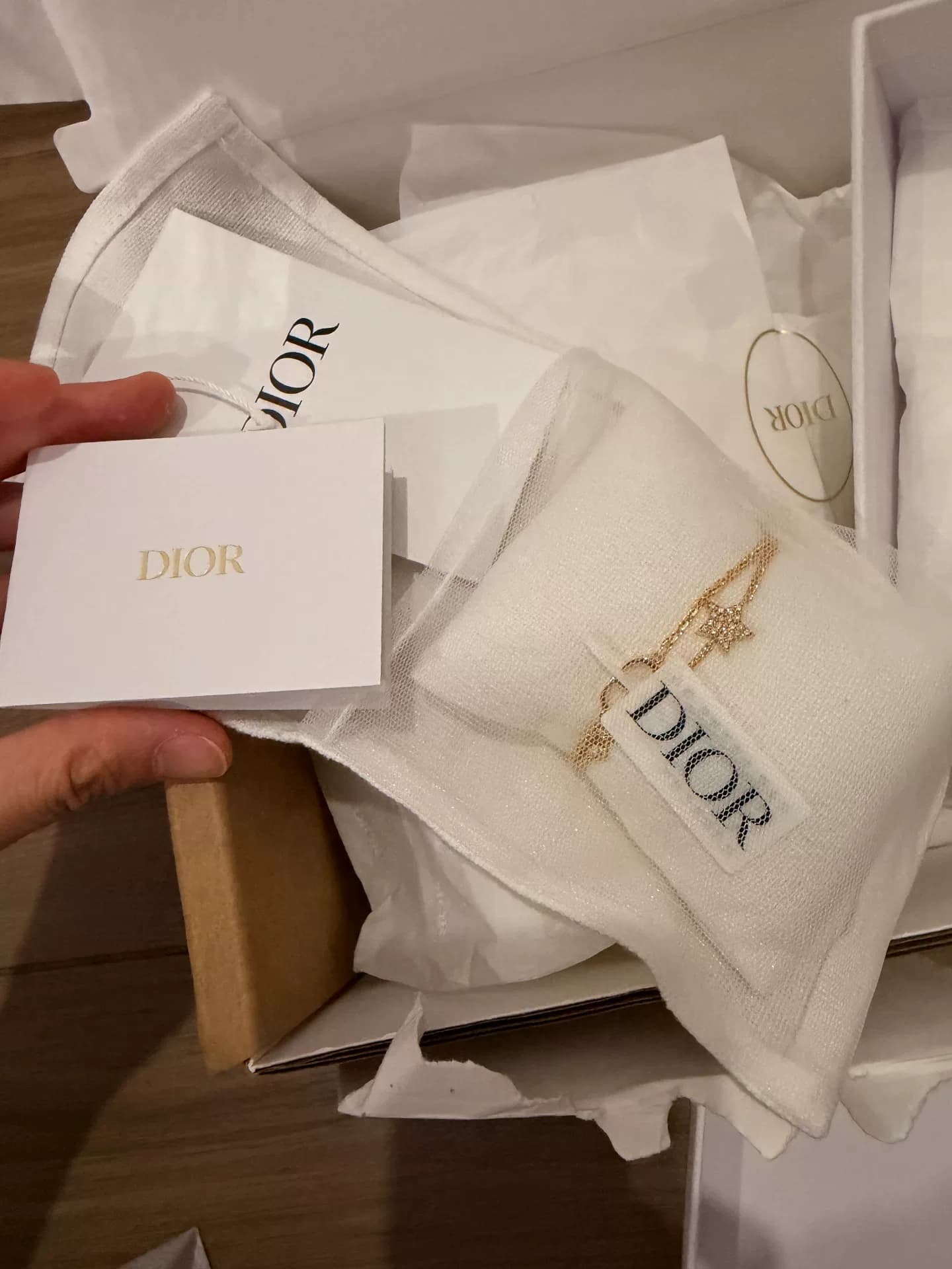 Браслет с двойной цепочкой Dior Dior star, совершенно новый, не примеренный, бирка не снята.С оригинальной упаковочной коробкой