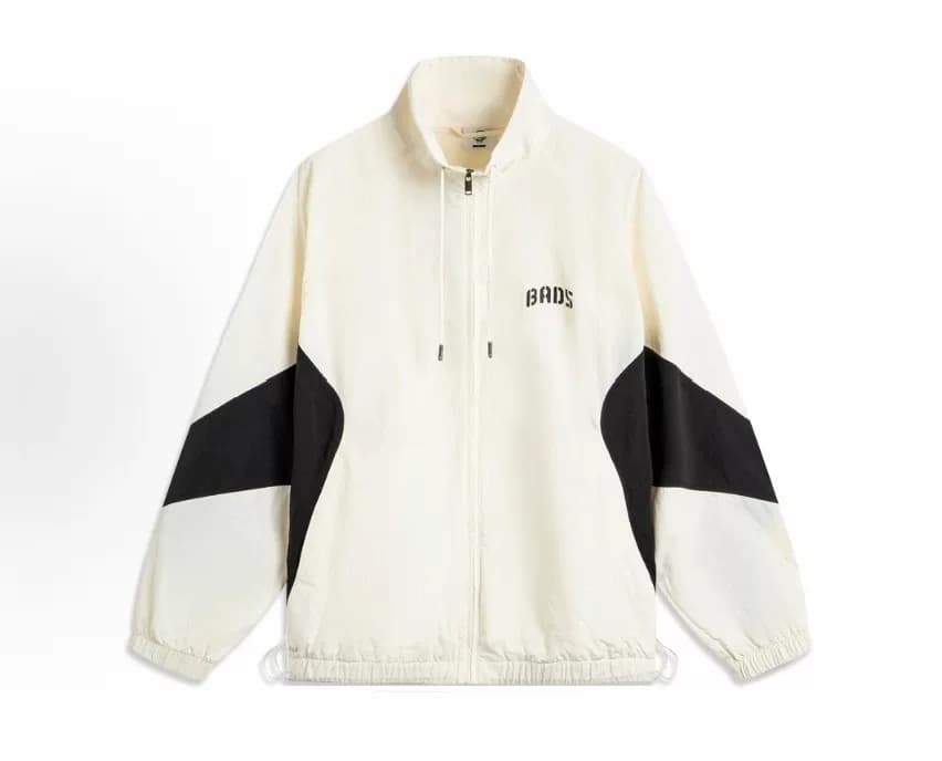 Совершенно новая мужская куртка Li Ning anti-Wu BADFIVE, молочно-белая и черная, свободного кроя, на молнии