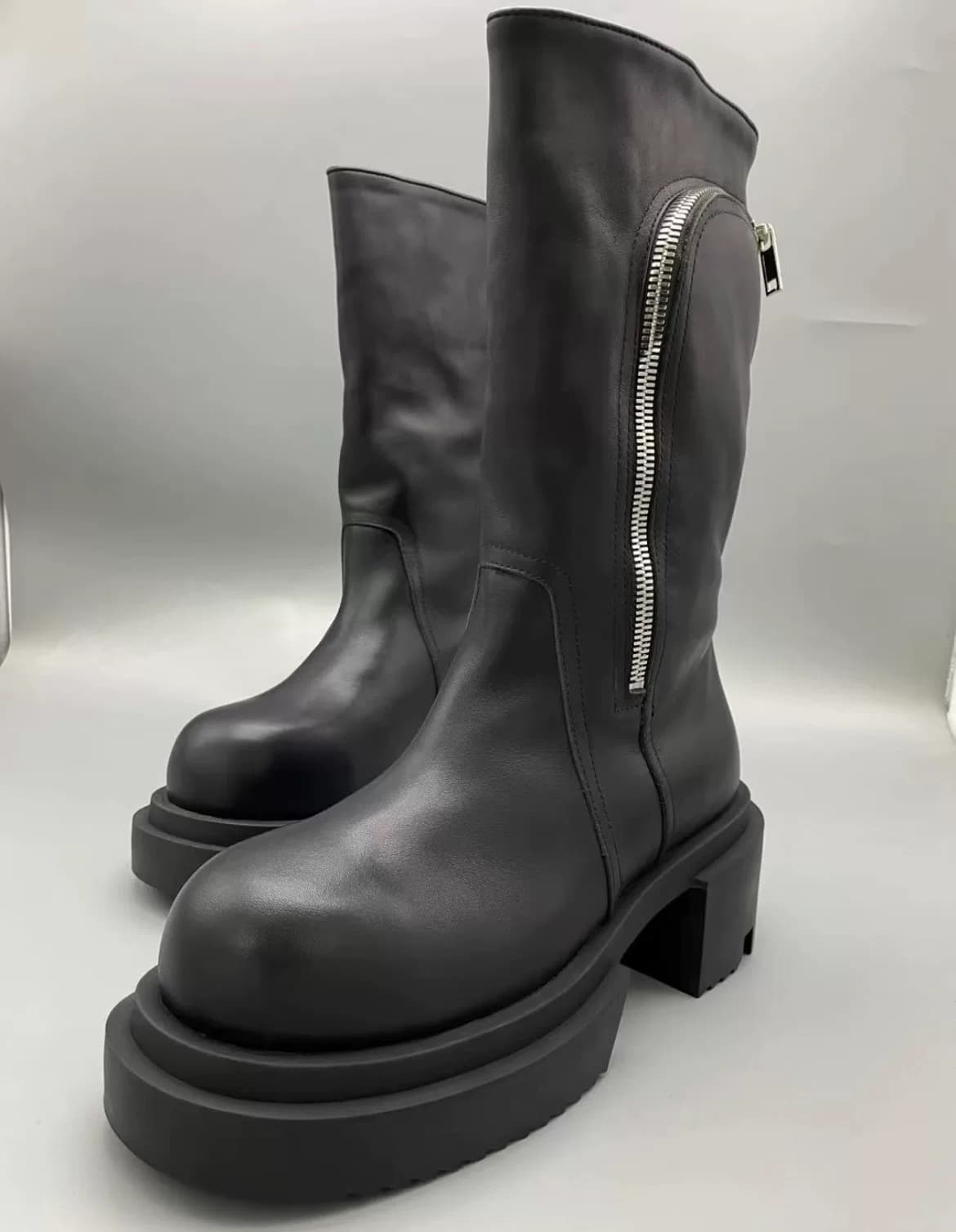 Военные ботинки RICK OWENS 2024SS/ro на молнии с боковой застежкой-молнией на толстой подошве