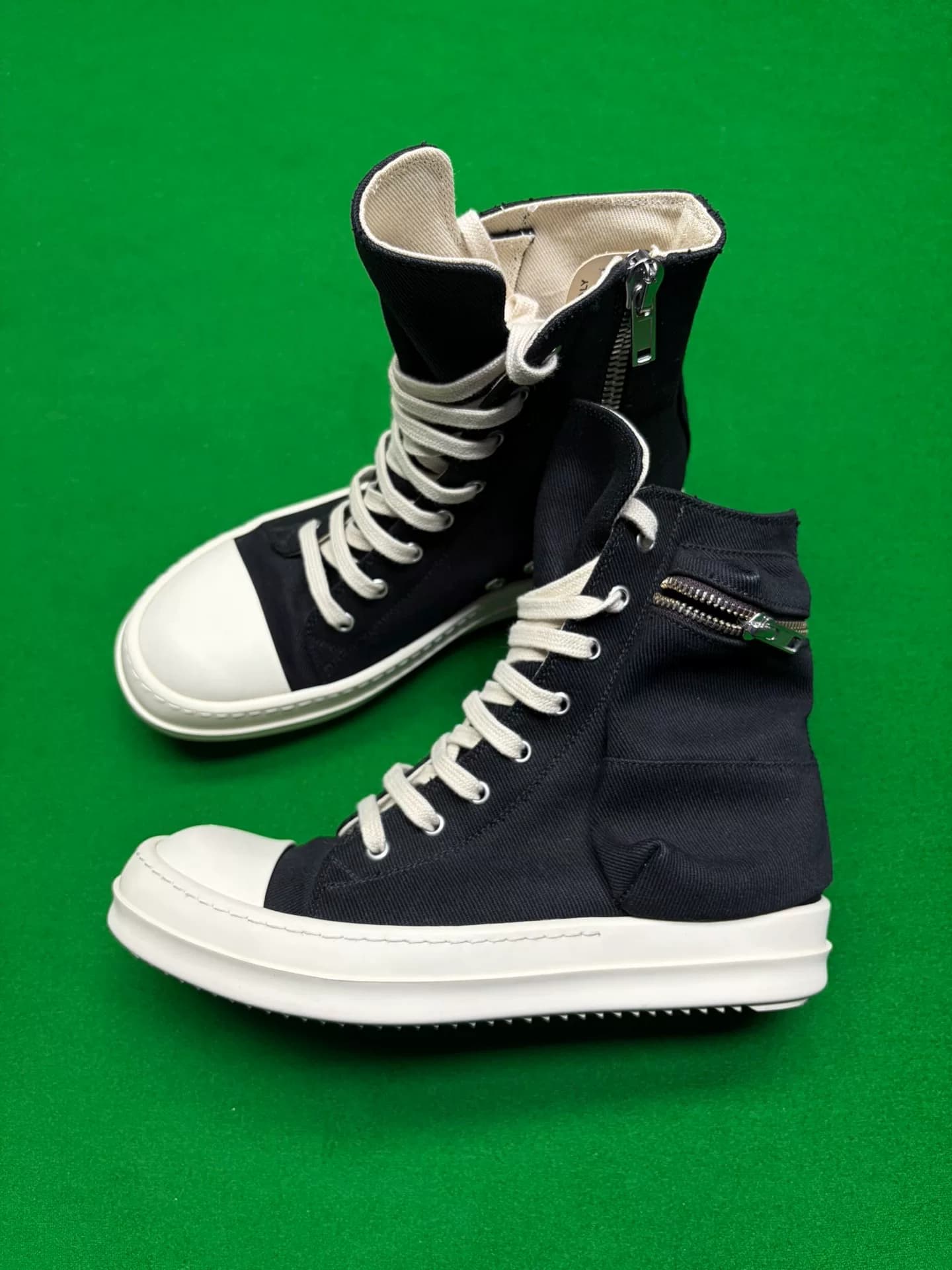 Двухслойный черно-белый боковой карман на молнии RICKOWENS DRKSHDW RO