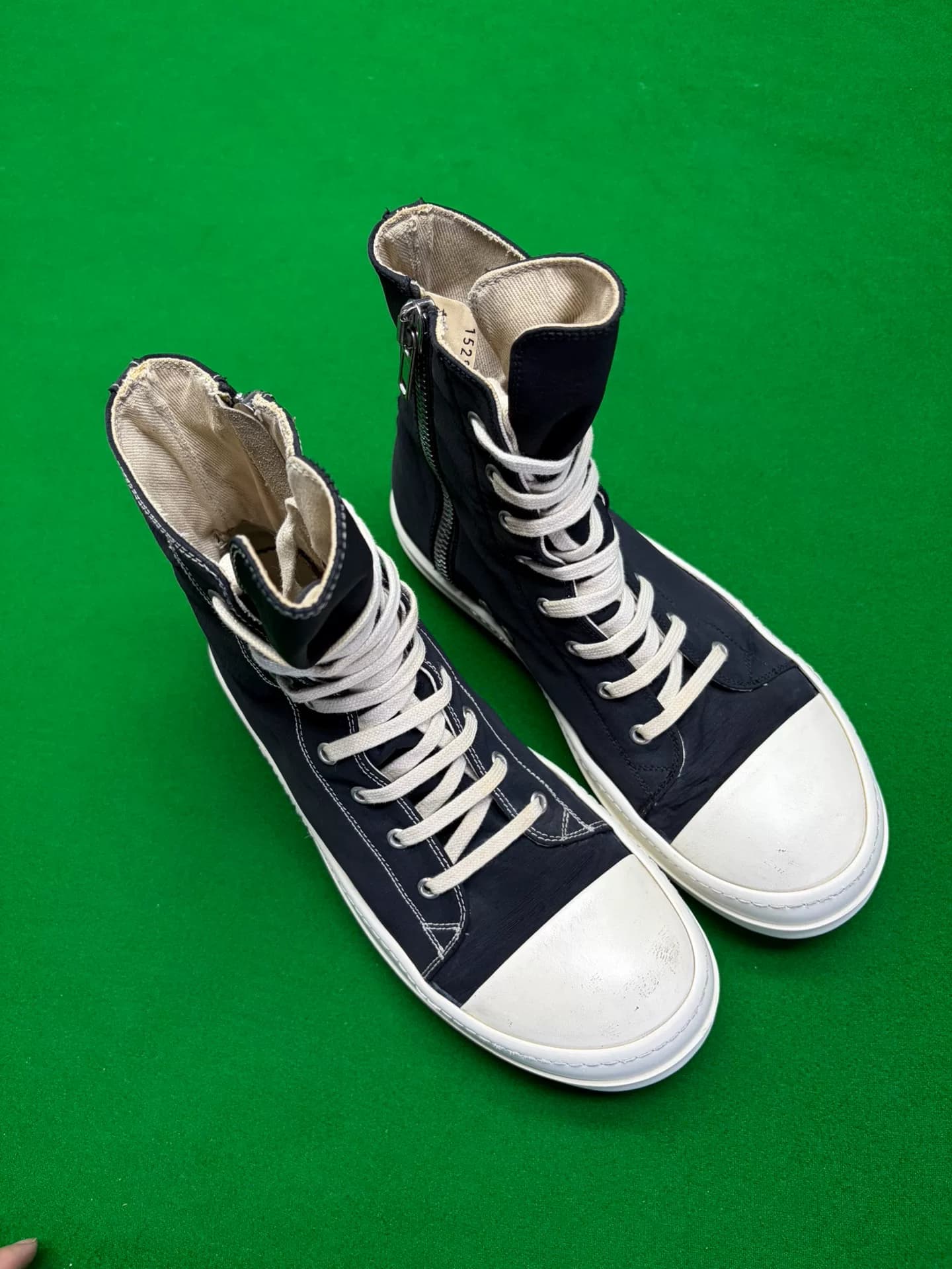 Сложная нить RICKOWENS DRKSHDW для шва в виде утки-мандаринки с высоким верхом big converse черного цвета