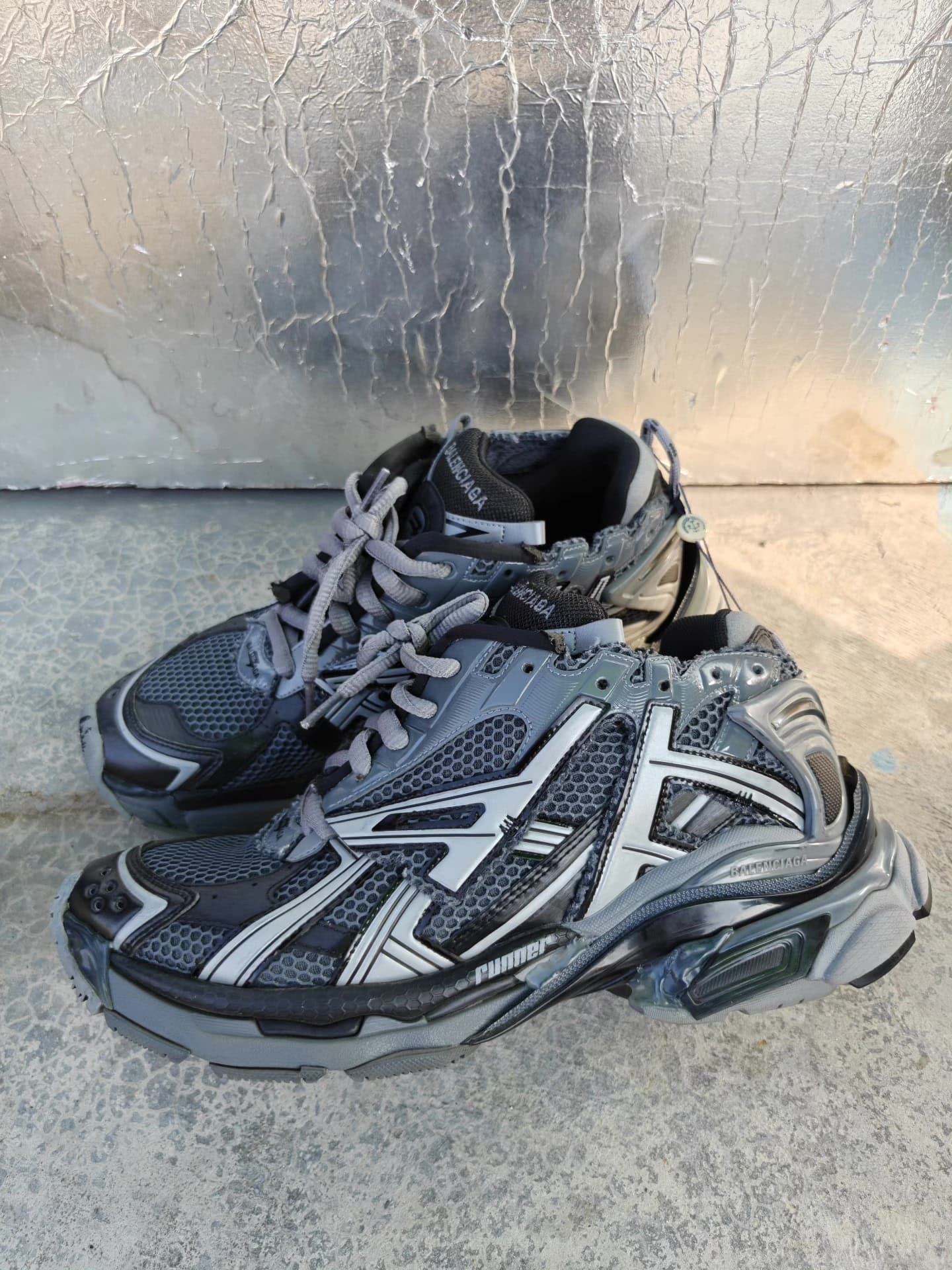 Balenciaga мужские кроссовки Balenciaga Runner Black Silver Old
