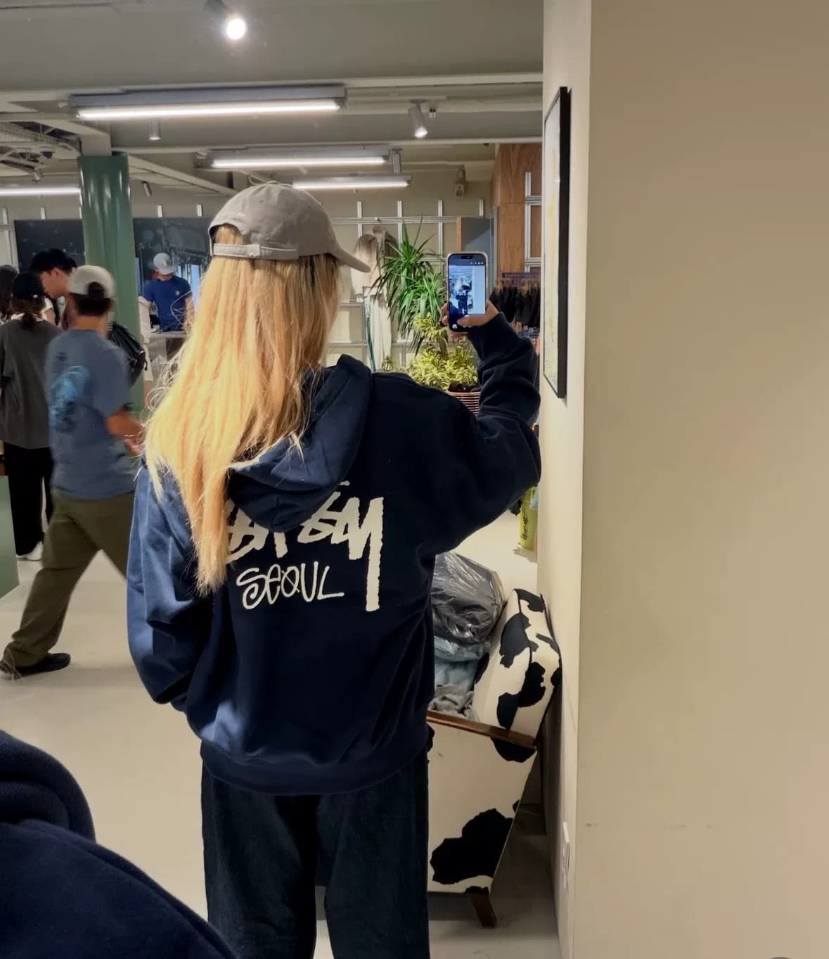 Spot только что вернулся в stussy Stussy Seoul Limited, куртка на молнии темно-синего цвета, размер xl
