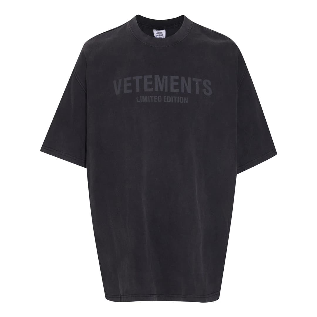 VETEMENTS 23SS новый выстиранный короткий рукав с принтом на груди