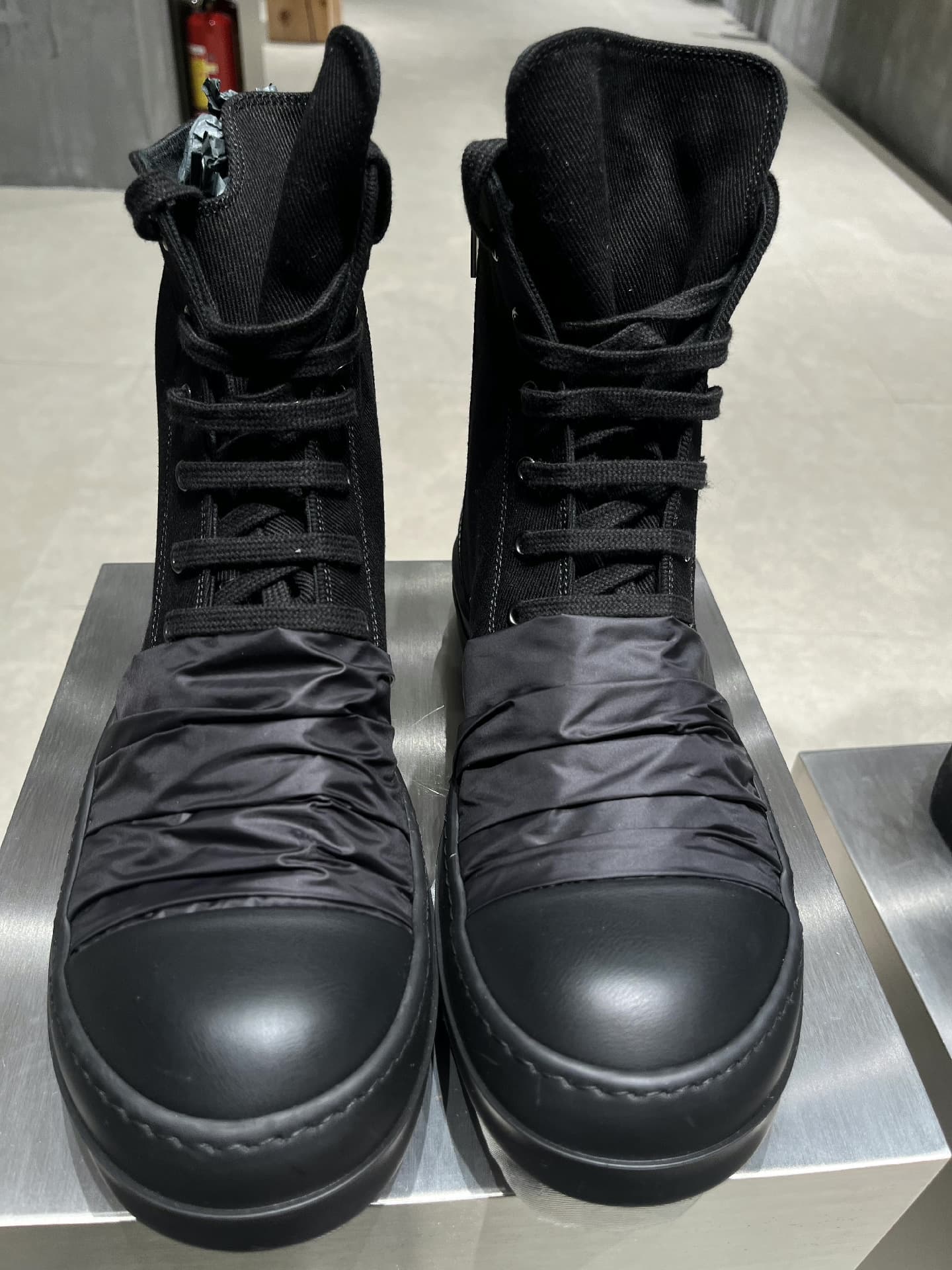 Совершенно новые черные туфли на высоком каблуке RICK OWENS DRKSHDW, шелк + кожа