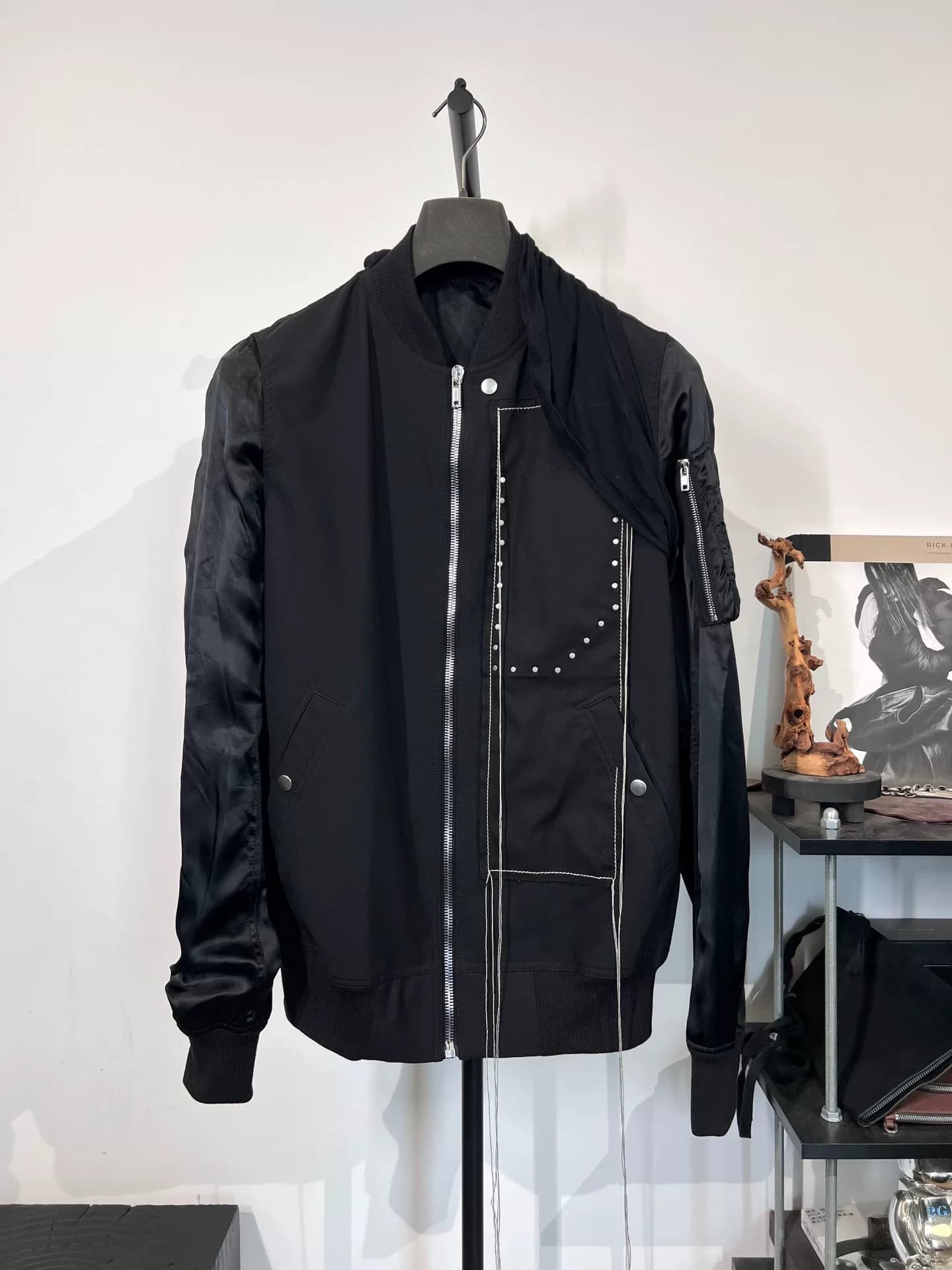 Летная куртка Rick OWens main line с шелковой строчкой и кисточками Ma-1 flight jacket