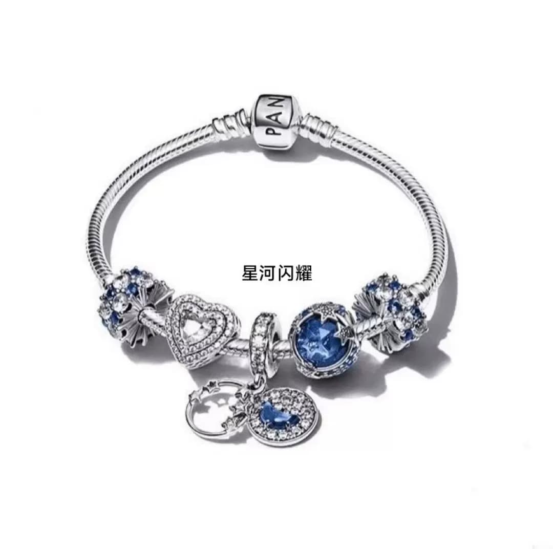 Комплект блестящих браслетов Pandora Пандора из серебра 925 пробы