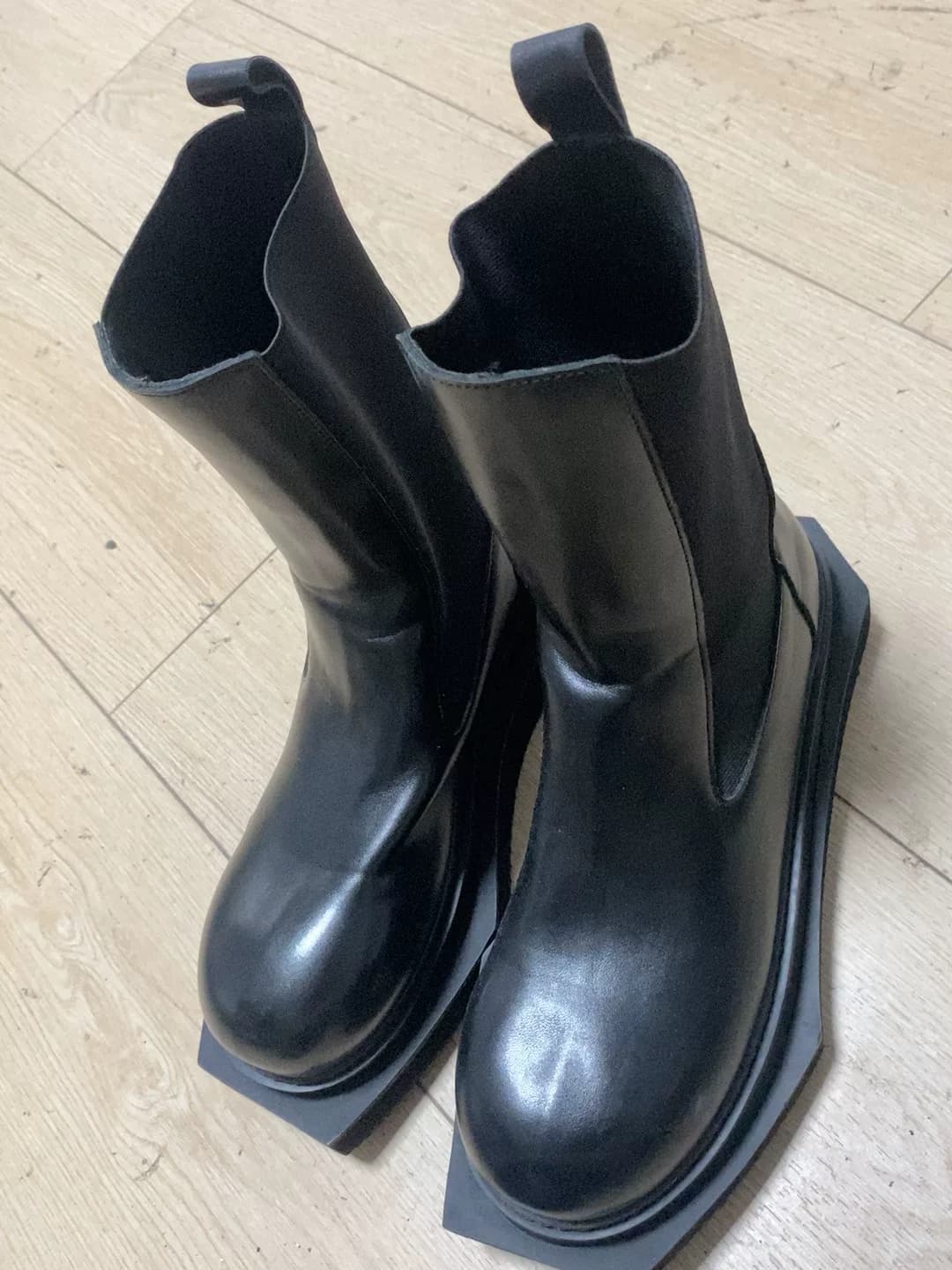 Ботинки "Челси" на толстой подошве Rick Owens coffin, черные, размер 42,5, квадратный