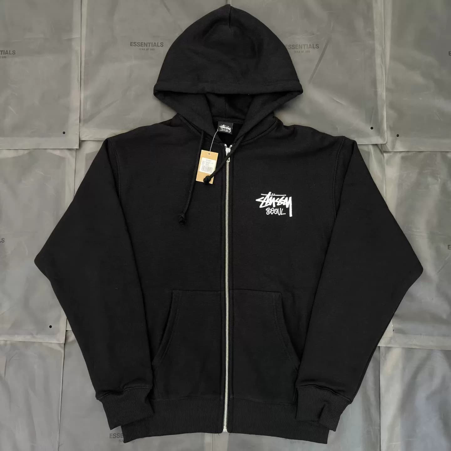 Оригинальная аутентичная толстовка с капюшоном Stussy Seoul limited с принтом на молнии