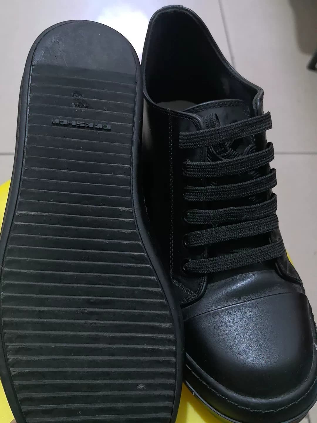 Личная обувь Rick Owens DRKSHDW черные ботинки с низким берцем на толстой подошве.