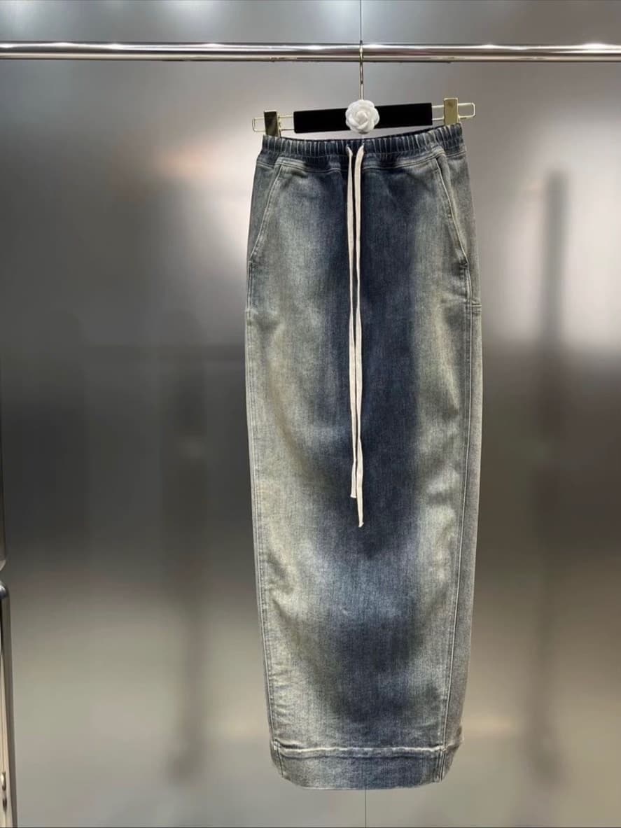 Джинсовая юбка до пояса от Rickowens, юбка до пояса, прямая юбка, абсолютно новая, размер m, свободная