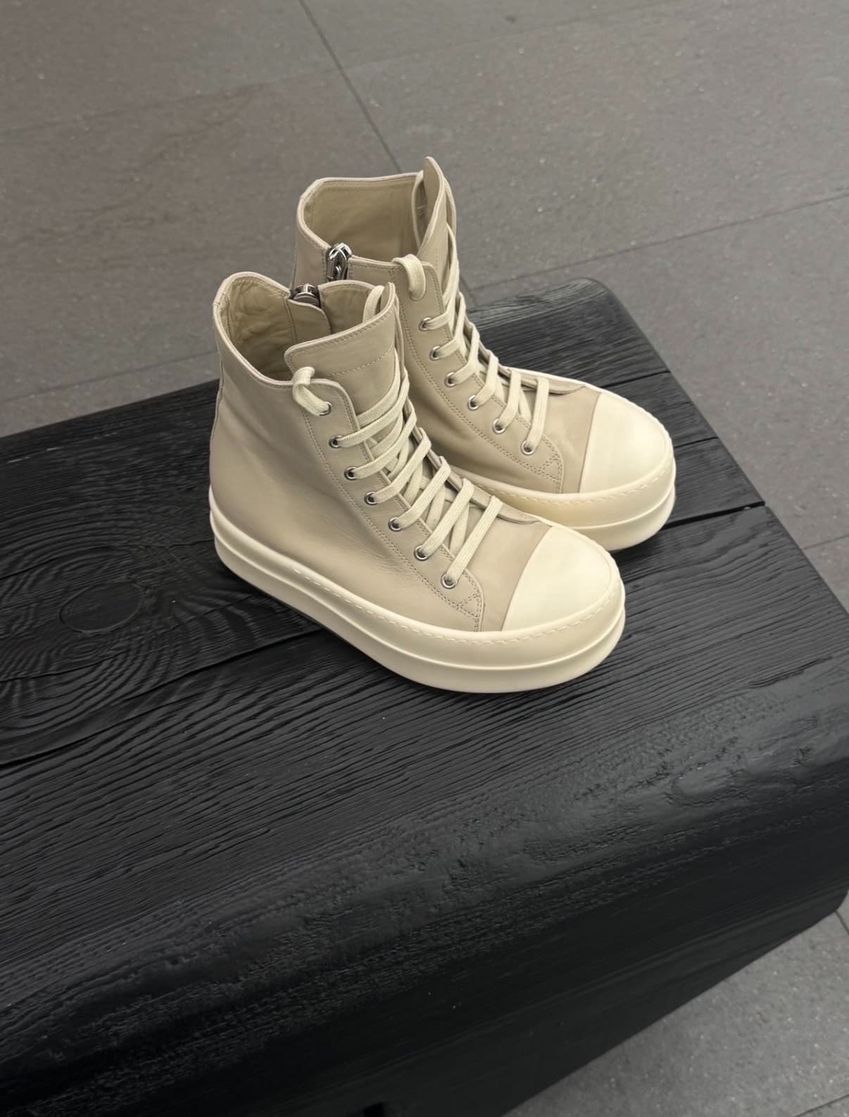Кроссовки converse с высоким берцем Rick Owens 26FW main line на толстой подошве