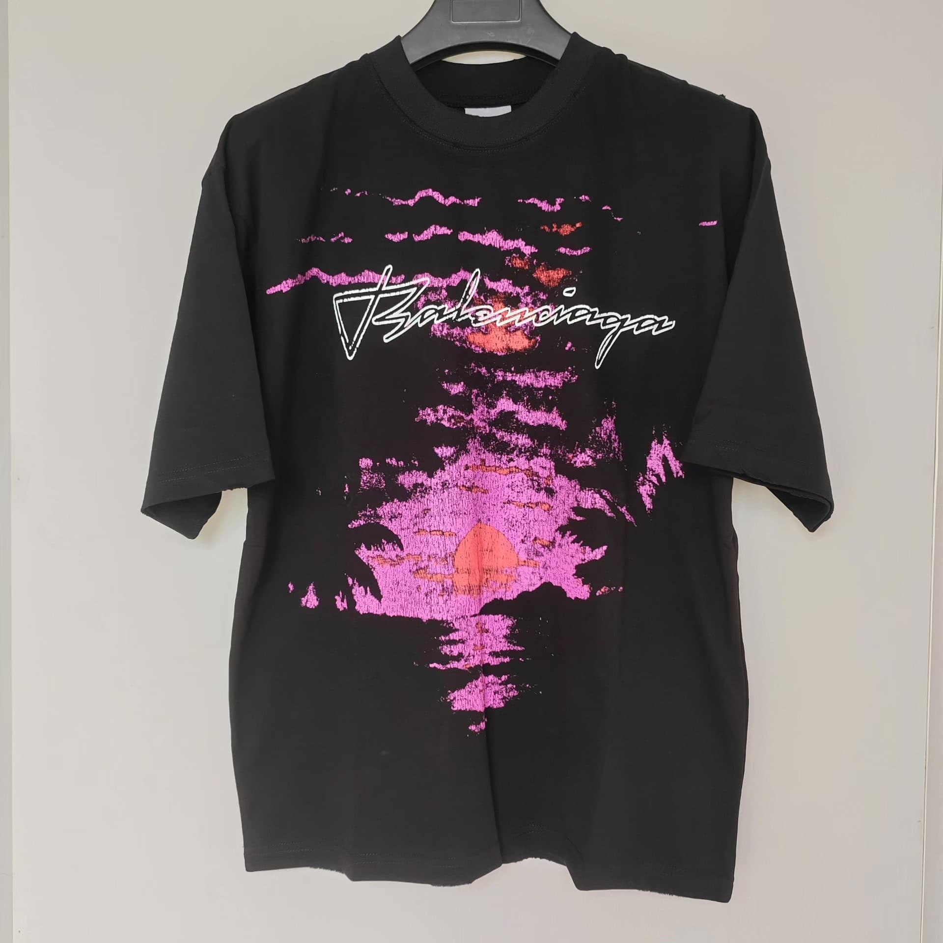 Футболка с коротким рукавом Balenciaga Balenciaga 26ss Zixia Sunset с принтом заката