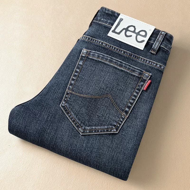 Совершенно новые осенние джинсы lee jeans, простые мужские прямые повседневные брюки-стрейч для ежедневных поездок на работу